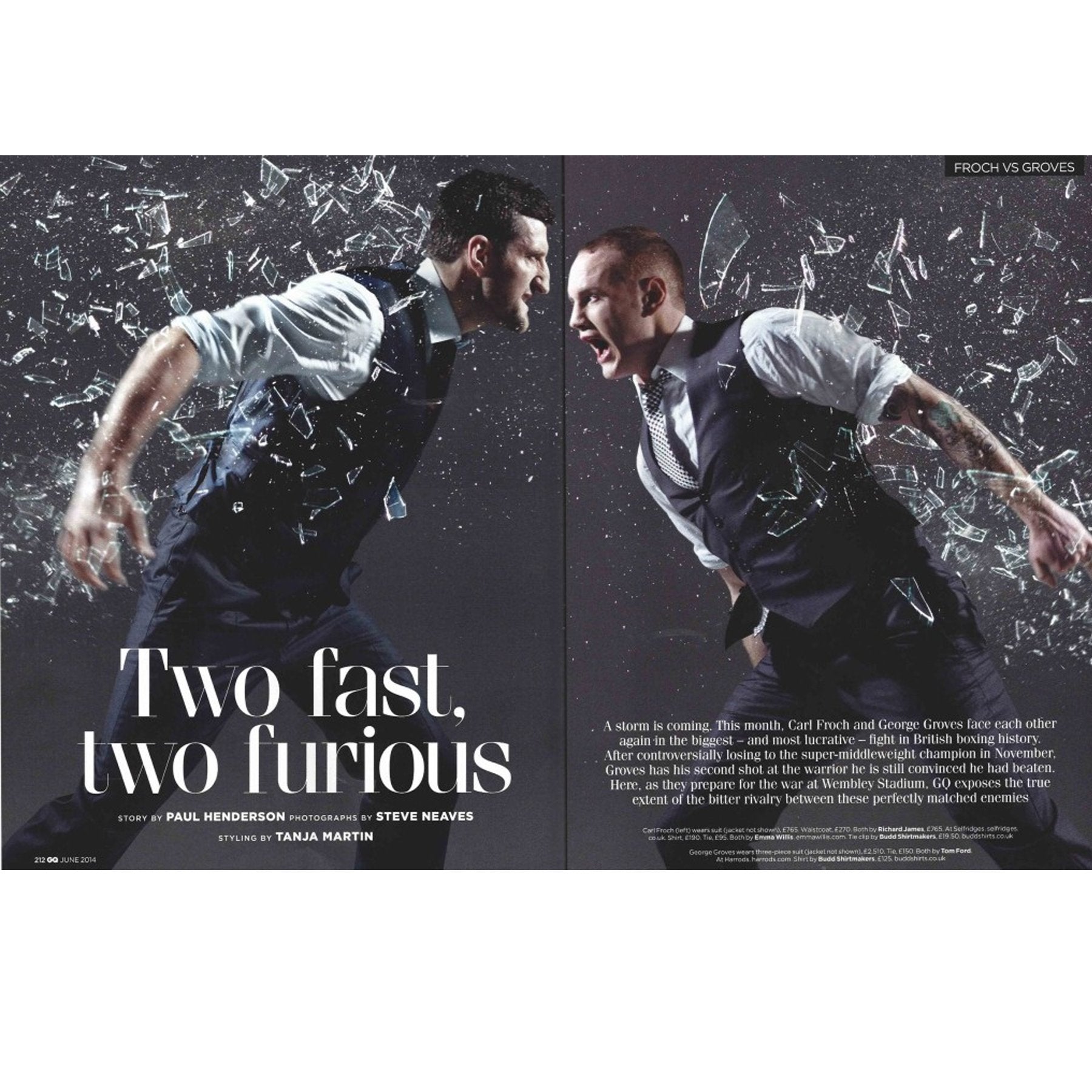 Boxing Champion Carl Froch wears Emma Willis for June GQ shoot - Emma Willis