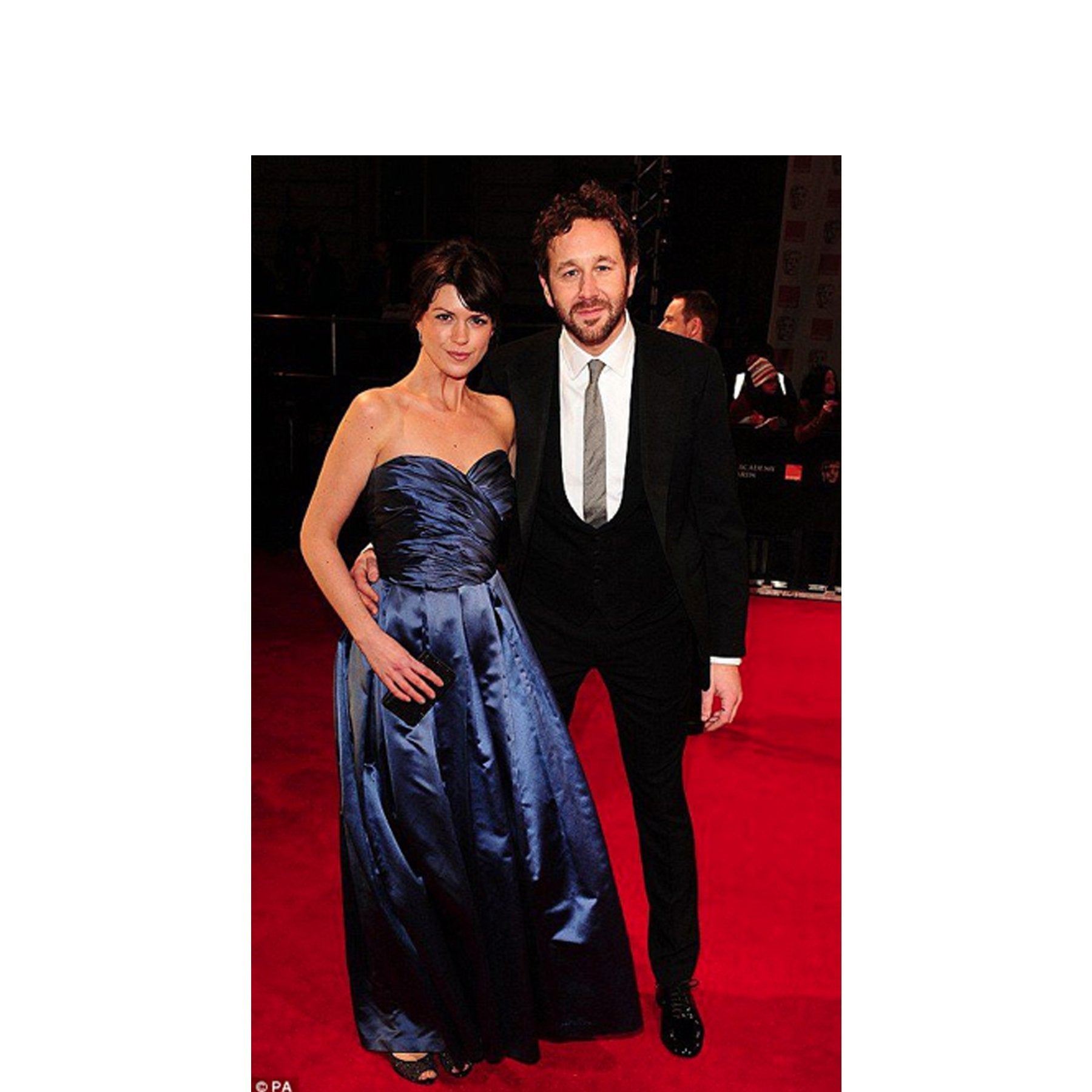 Chris O’dowd in a Emma Willis Bespoke Swiss Cotton Marcella bib fronted shirt at the BAFTAS on Sunday - Emma Willis