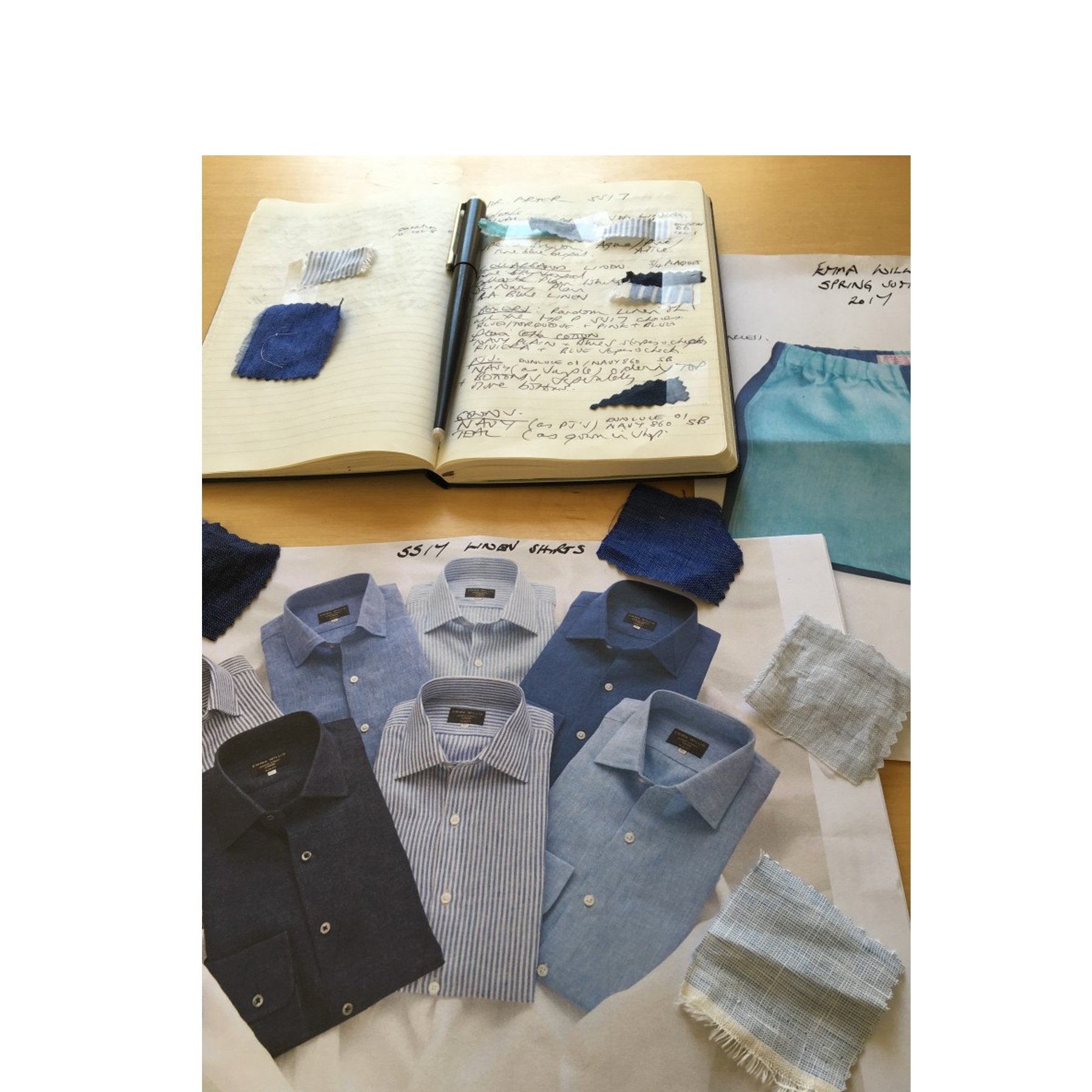 Emma’s desk working on our SS17 Collection - Emma Willis