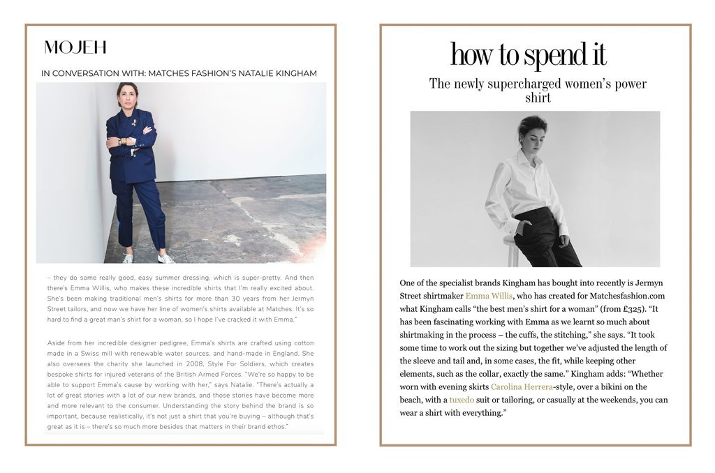 Natalie Kingham discusses Emma Willis shirts for Matchesfashion.com