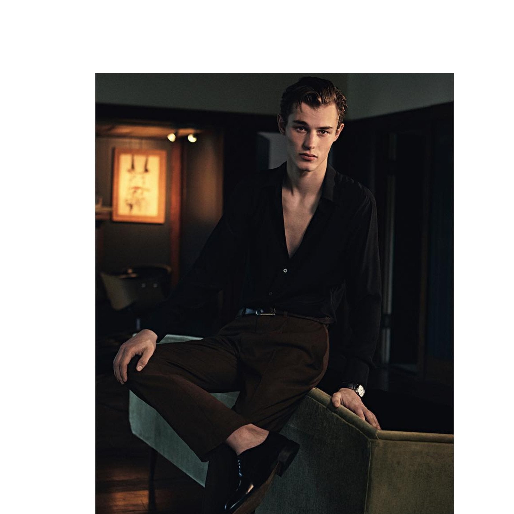 This month’s GQ Australia features our handmade Black Silk Shirt, finished with real smoked Mother of Pearl Buttons. - Emma Willis
