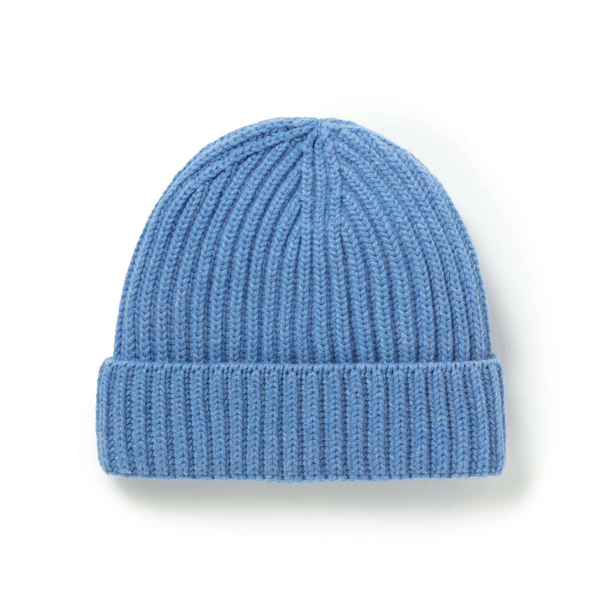 Azure Ribbed Cashmere Beanie