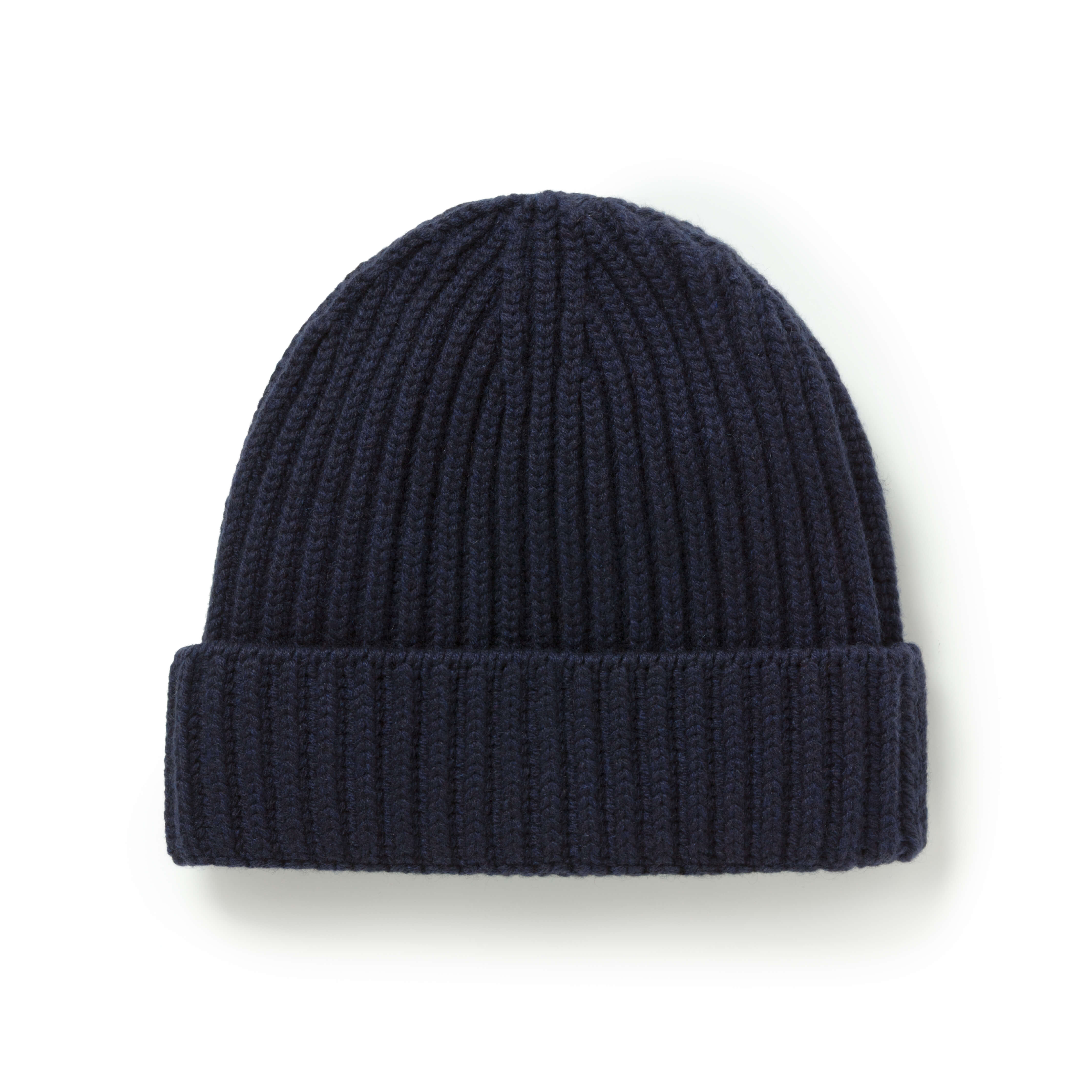 Blackberry Ribbed Cashmere Beanie
