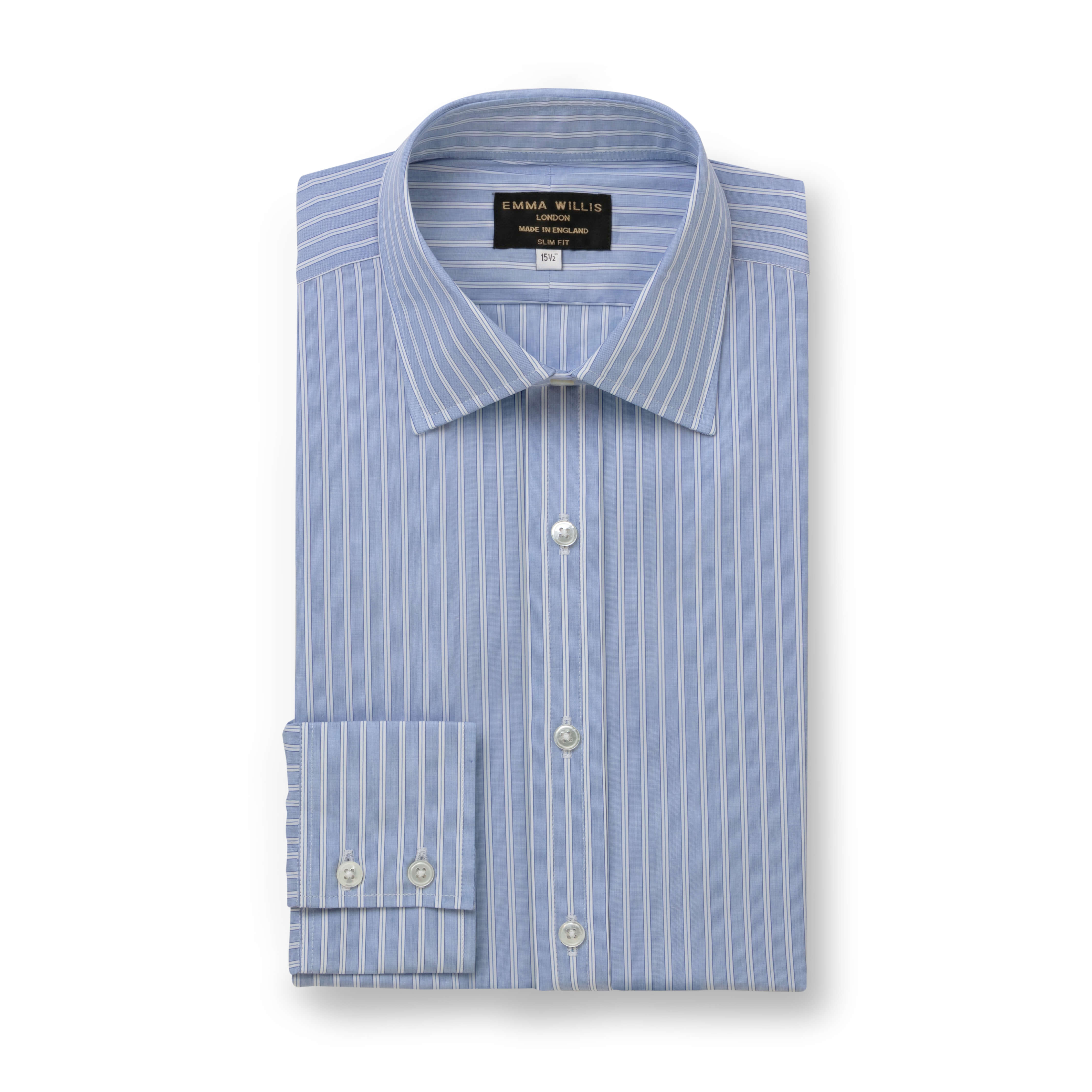 Bold Navy/White Chalk Stripe Shirt - New