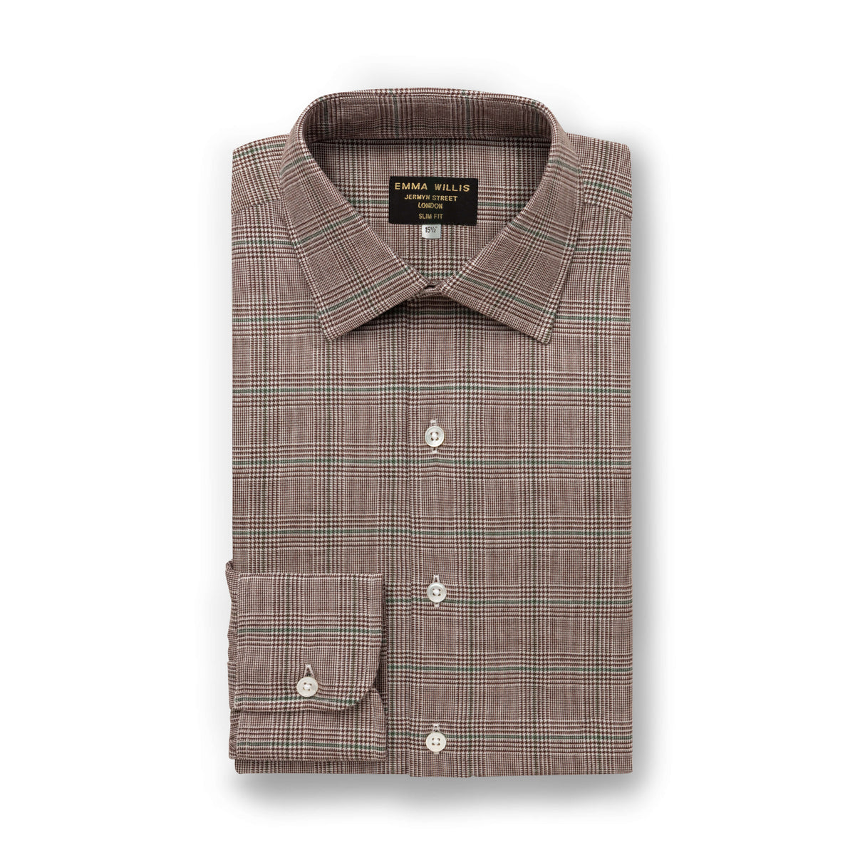 Burgundy Plaid Wool Cotton Blend Shirt - New