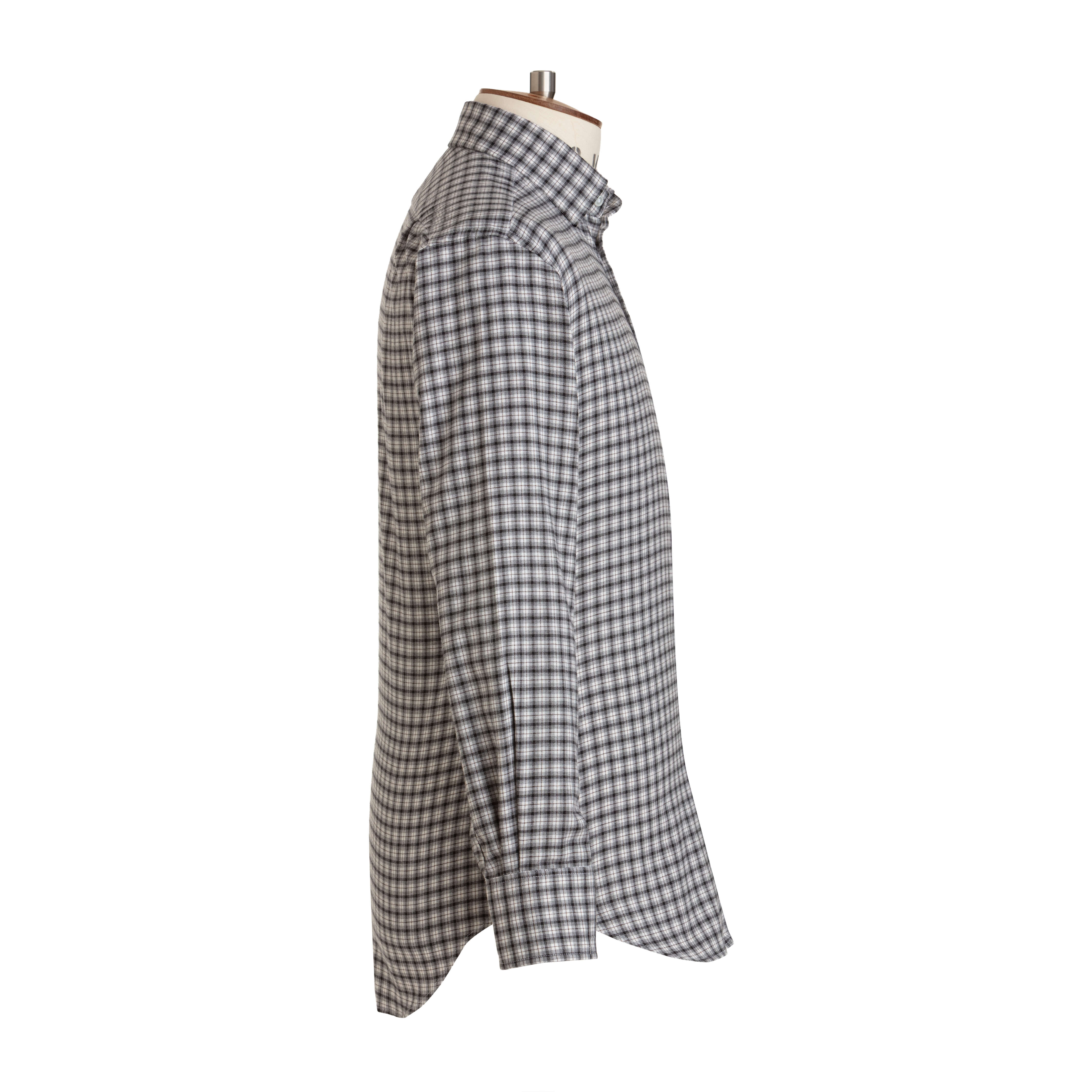 Charcoal/Grey Check Wool Cotton Blend Shirt - New