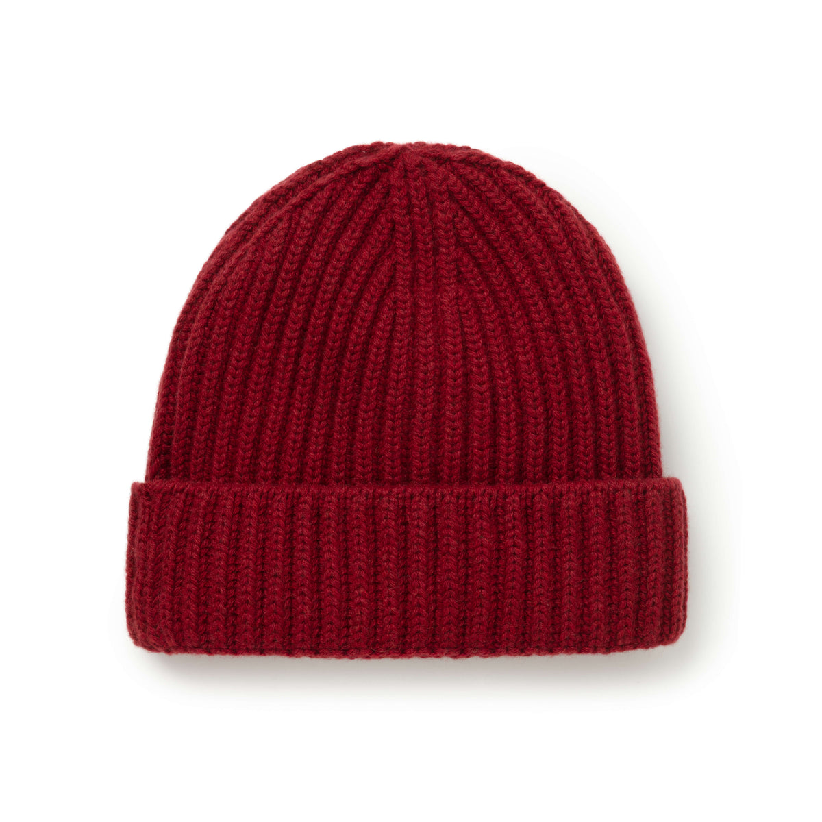 Claret Ribbed Cashmere Beanie