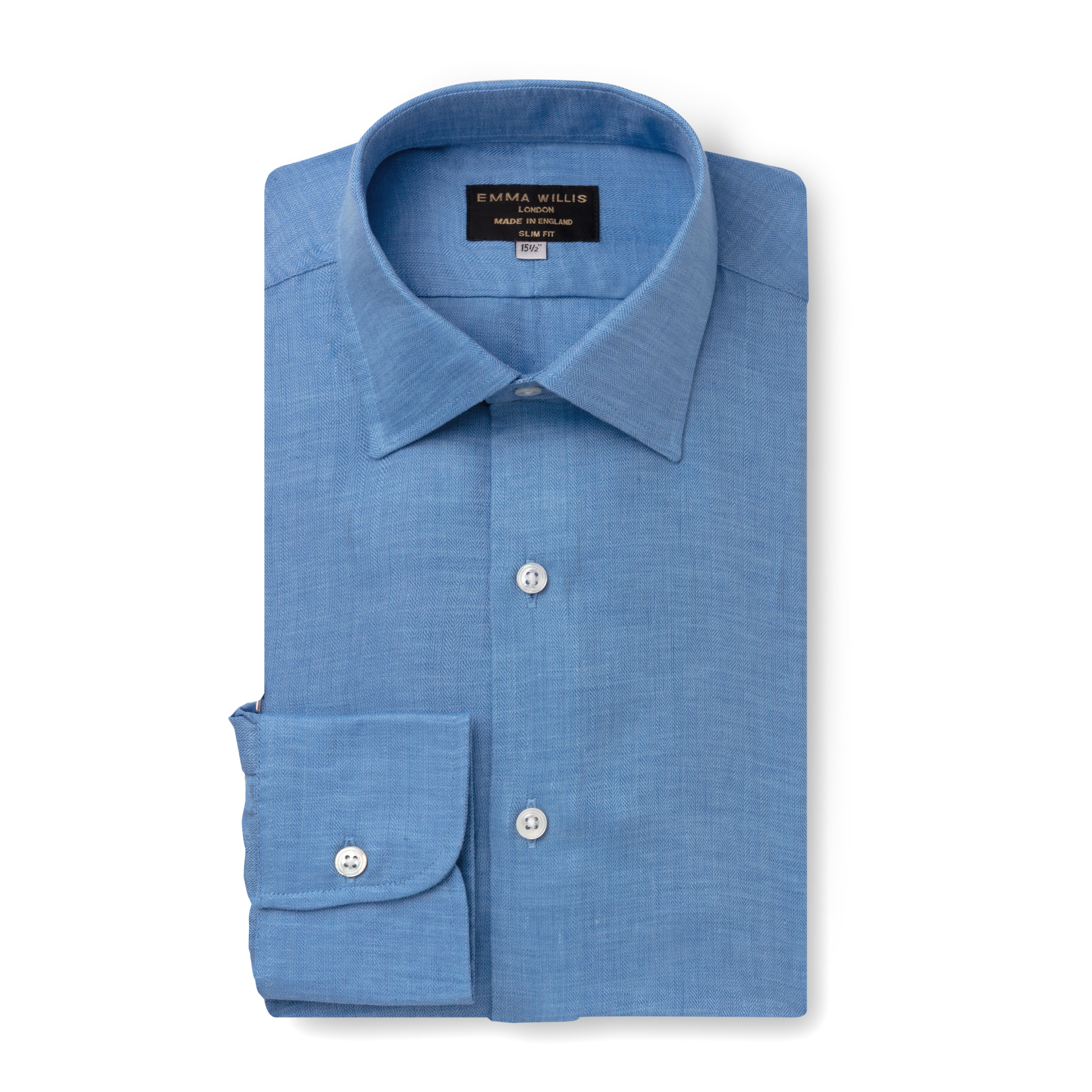 Bluebell Herringbone Linen Shirt