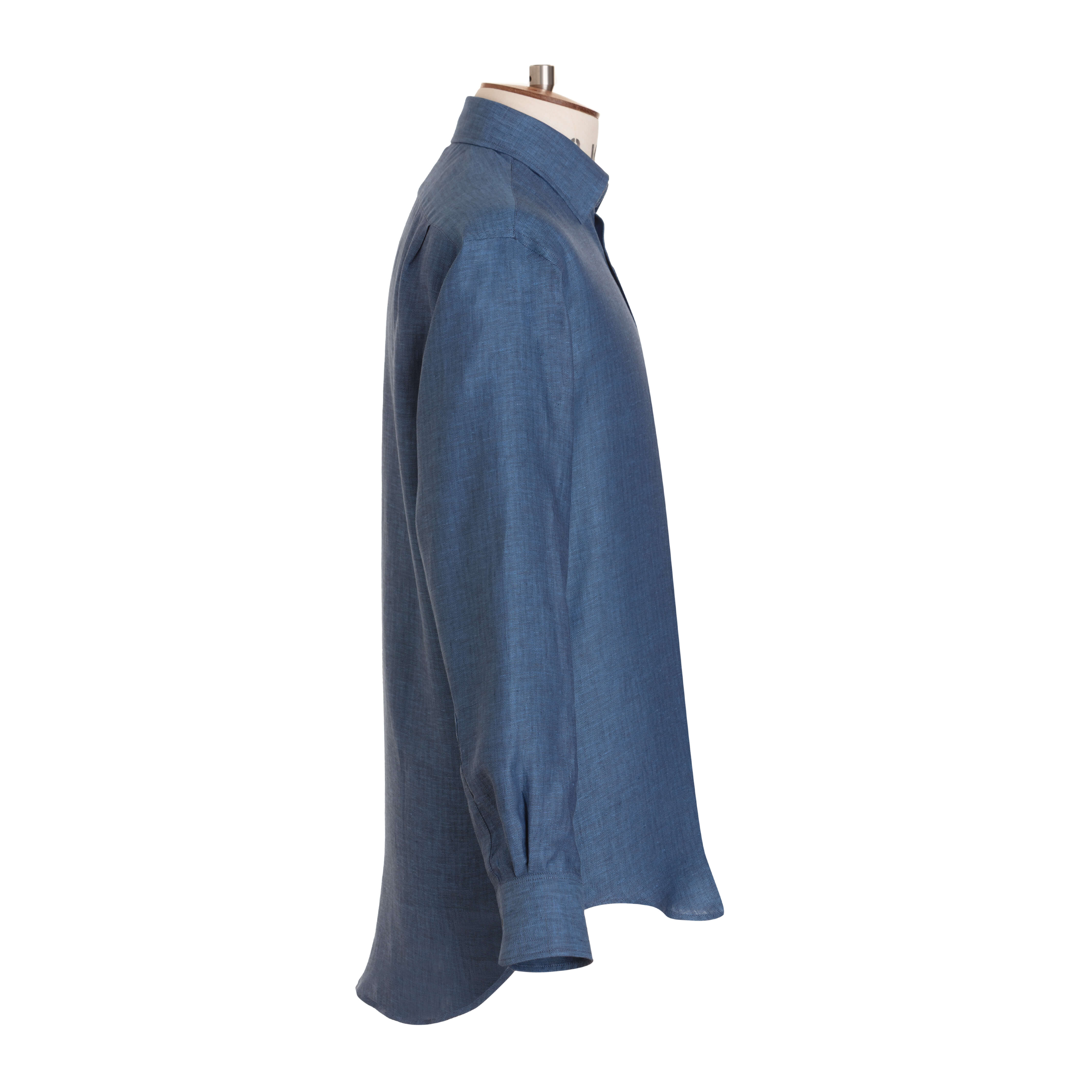 Denim Herringbone Linen Shirt