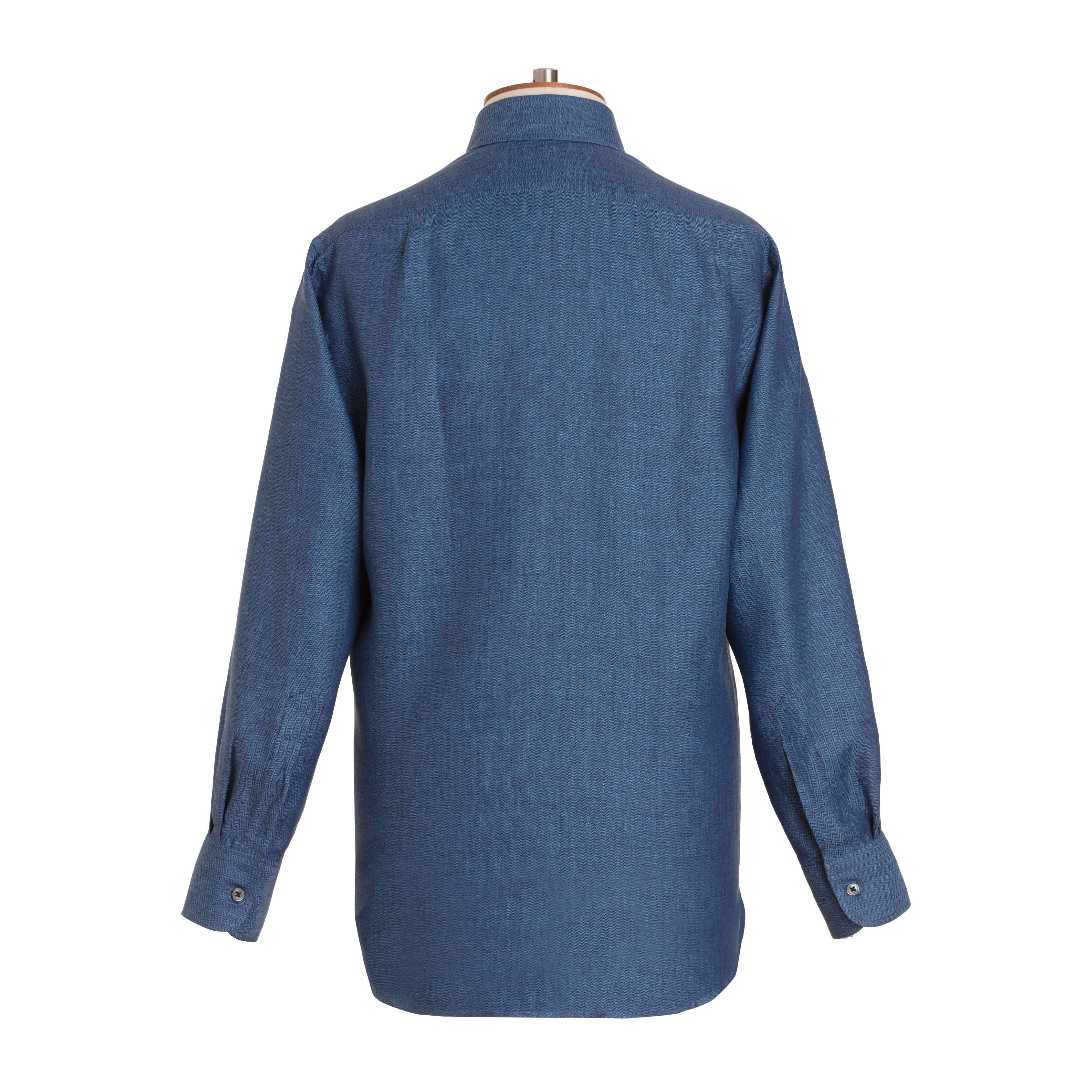 Denim Herringbone Linen Shirt