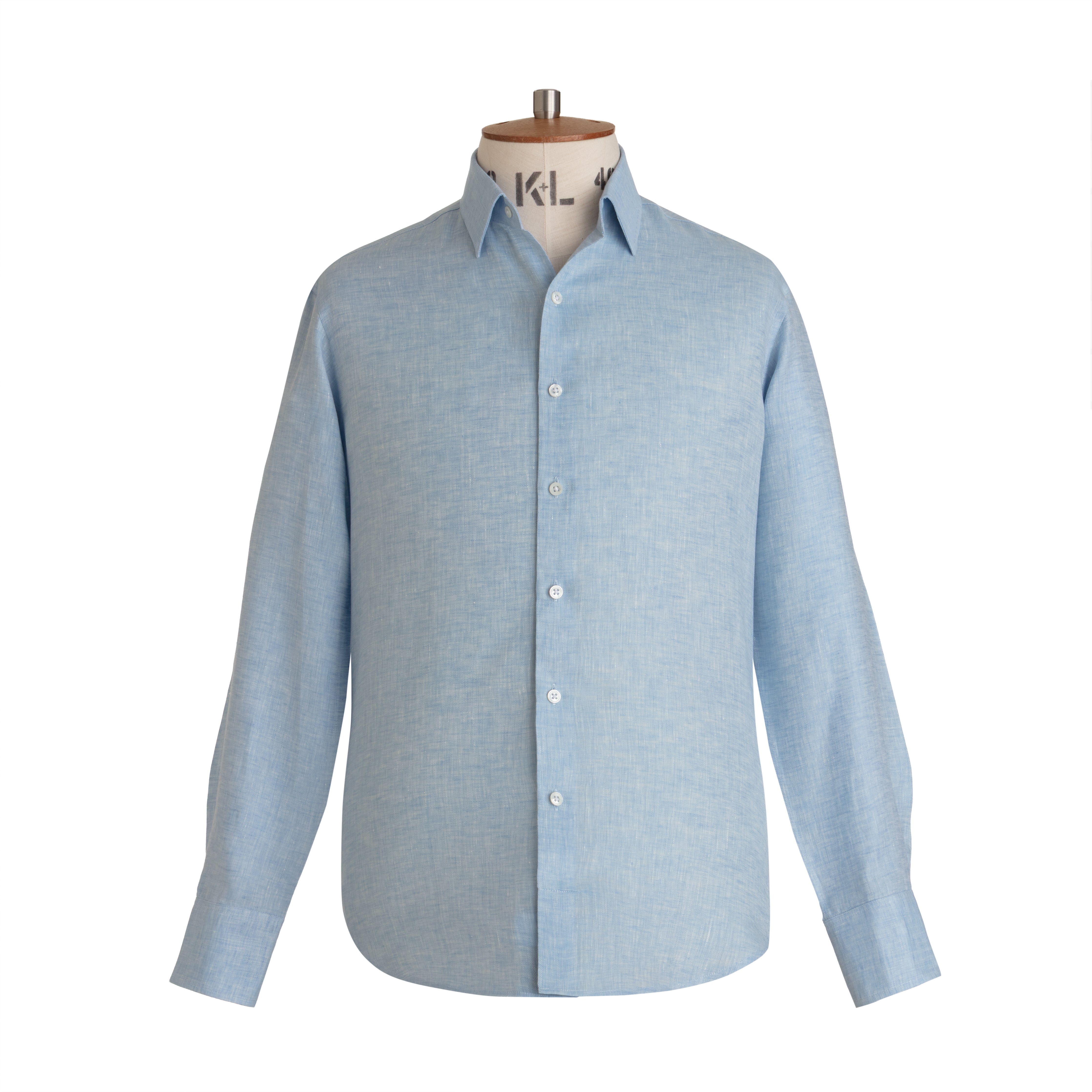 Sky Herringbone Linen Shirt