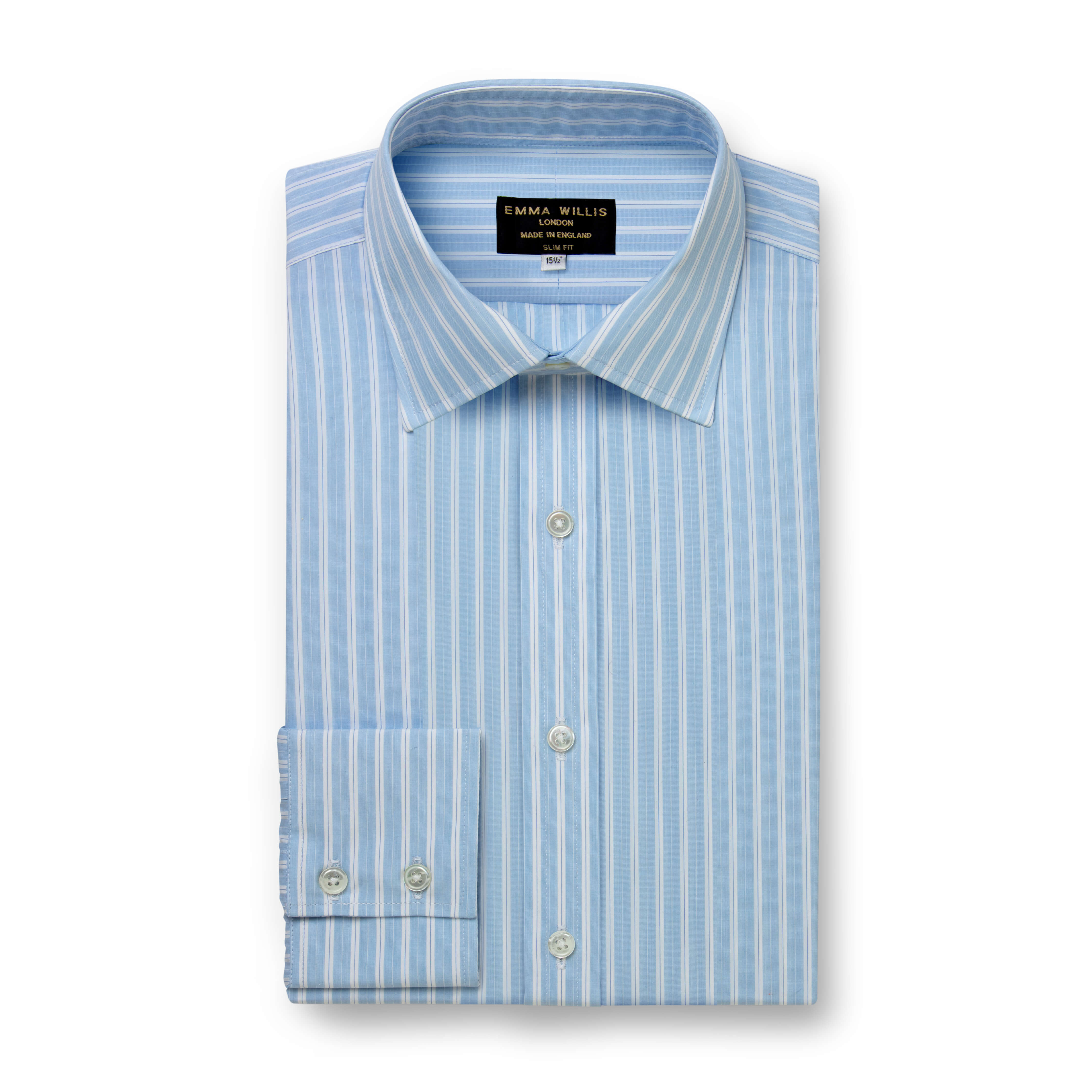 Fine Navy/White/Blue Chalk Stripe Shirt - New