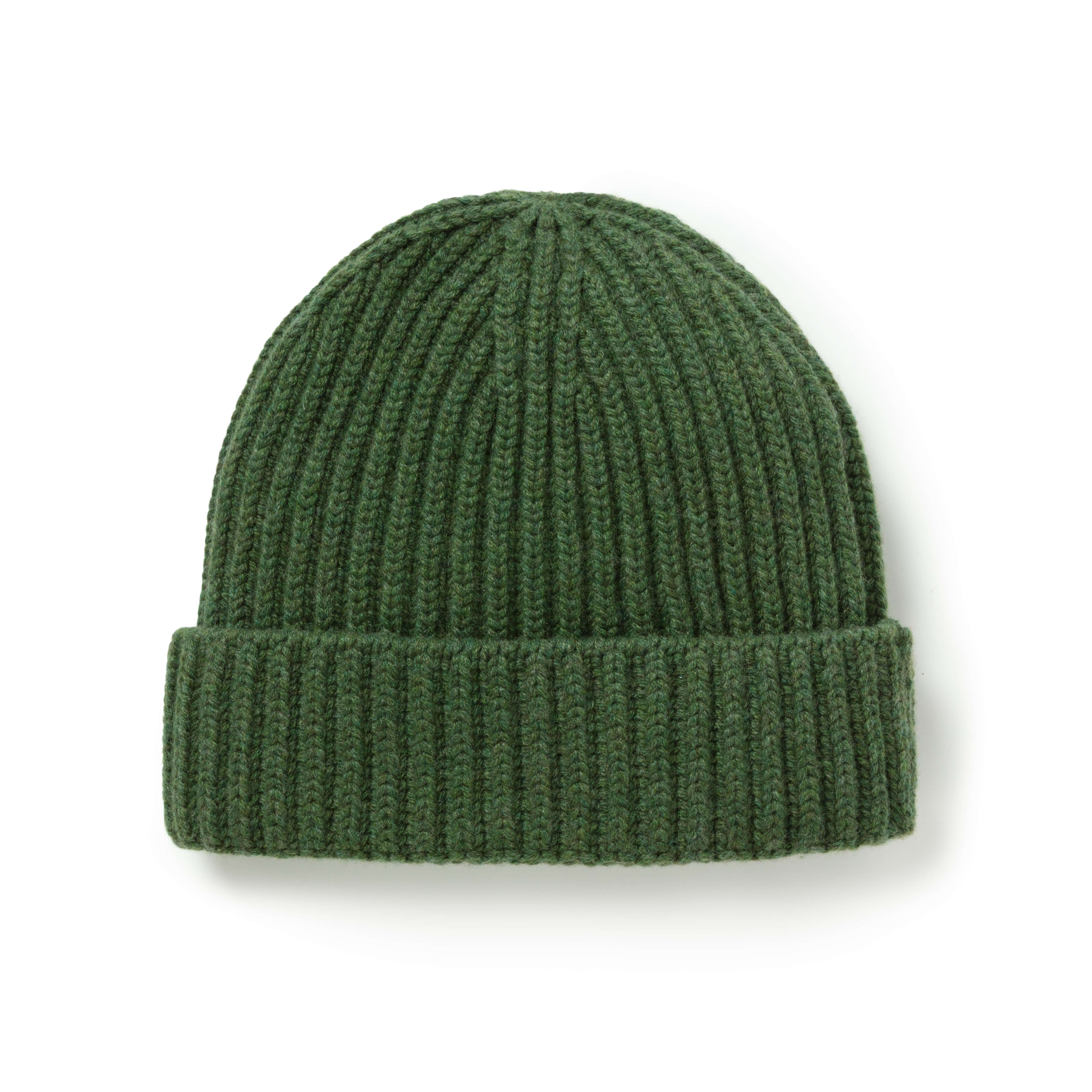 Forest Ribbed Cashmere Beanie