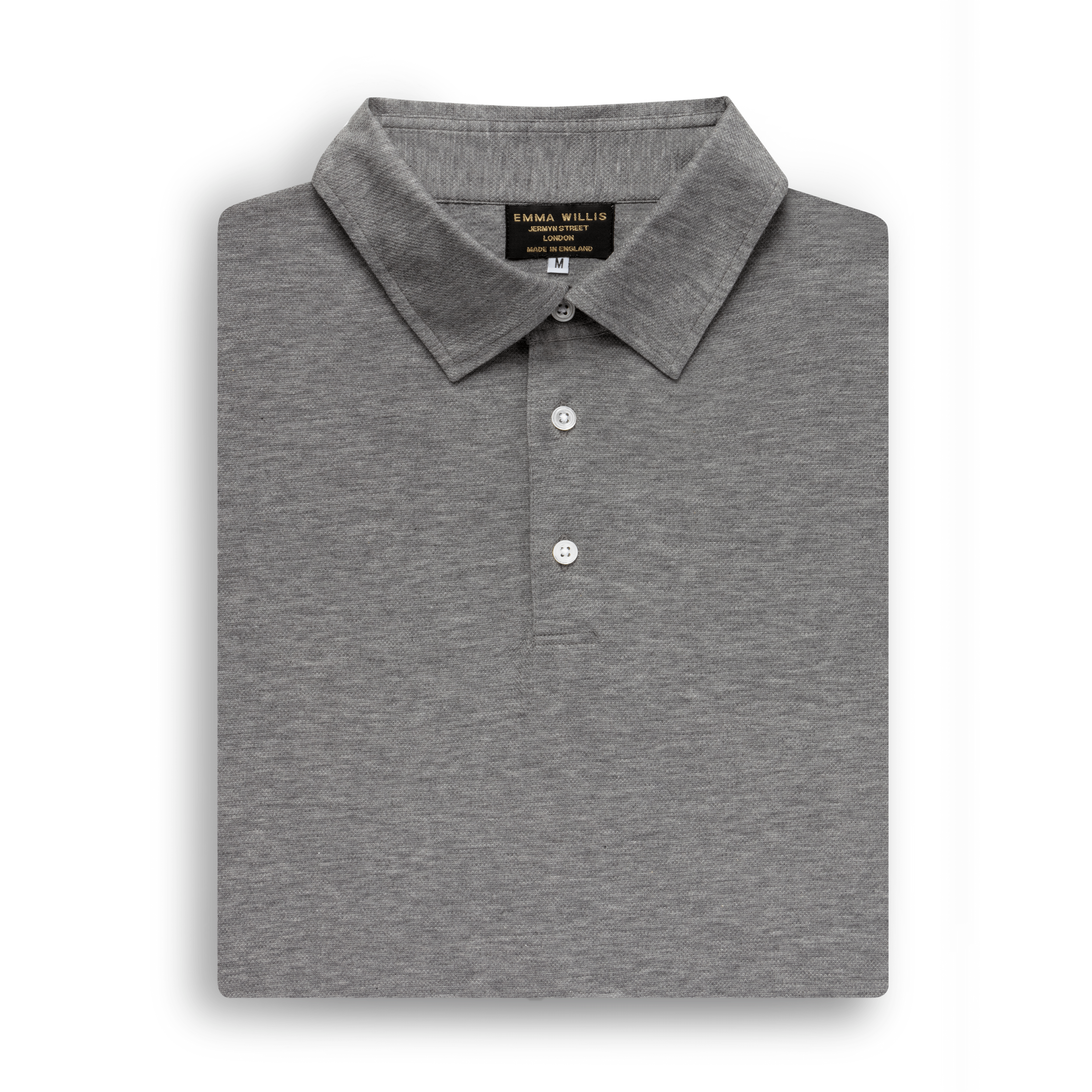 Grey Cotton Polo Shirt - New
