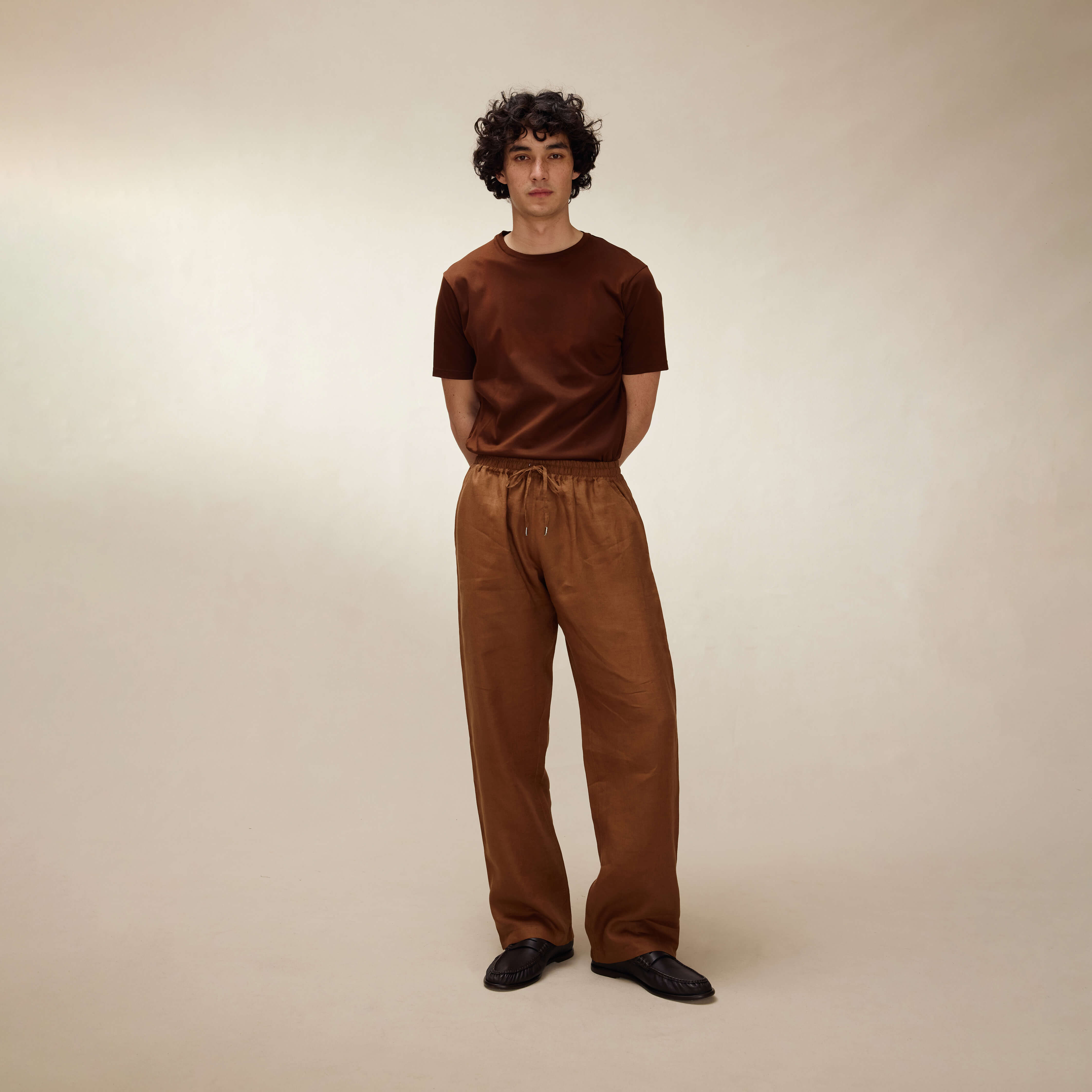 Tobacco Linen Trousers - New