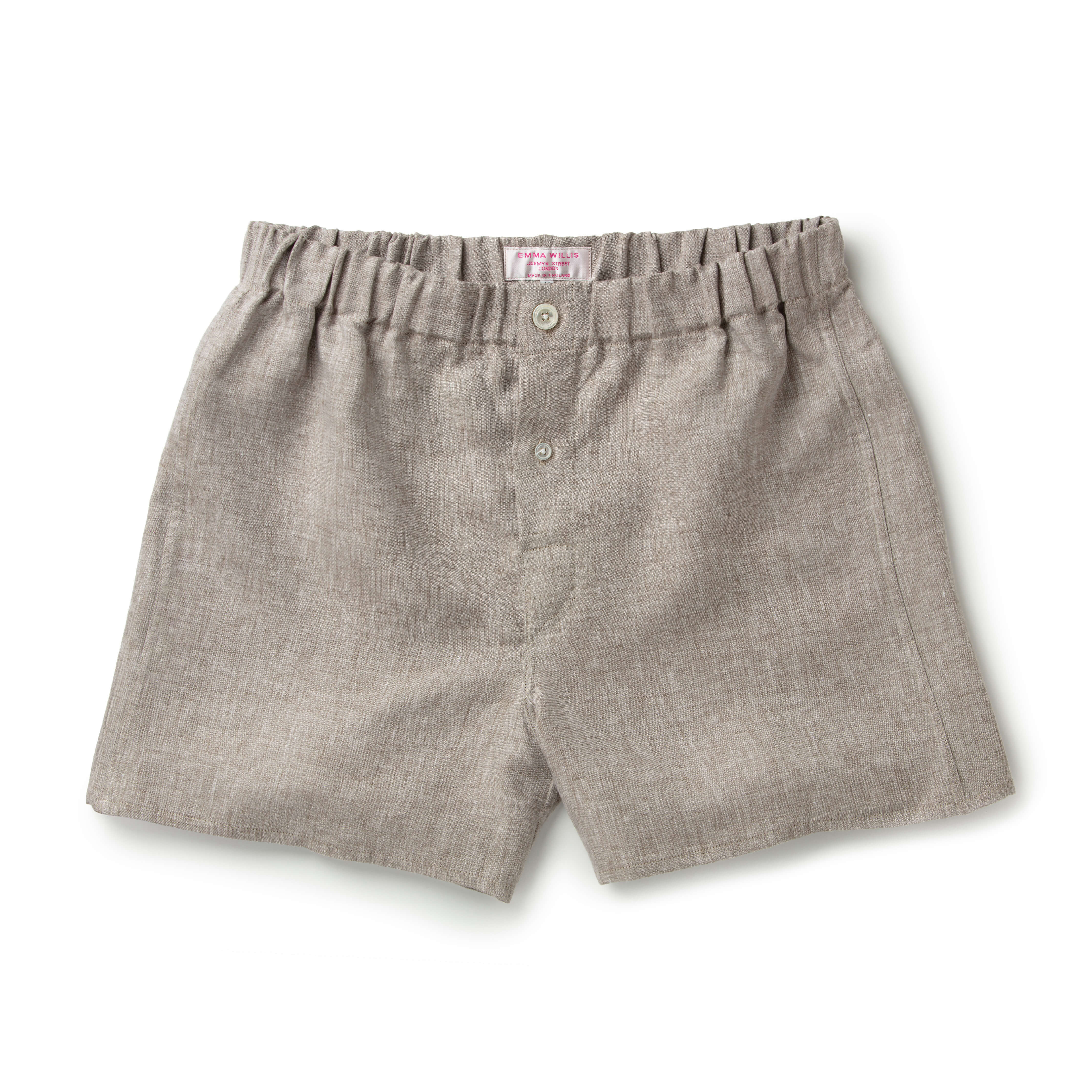 Latte Linen Slim Fit Boxer Shorts - New