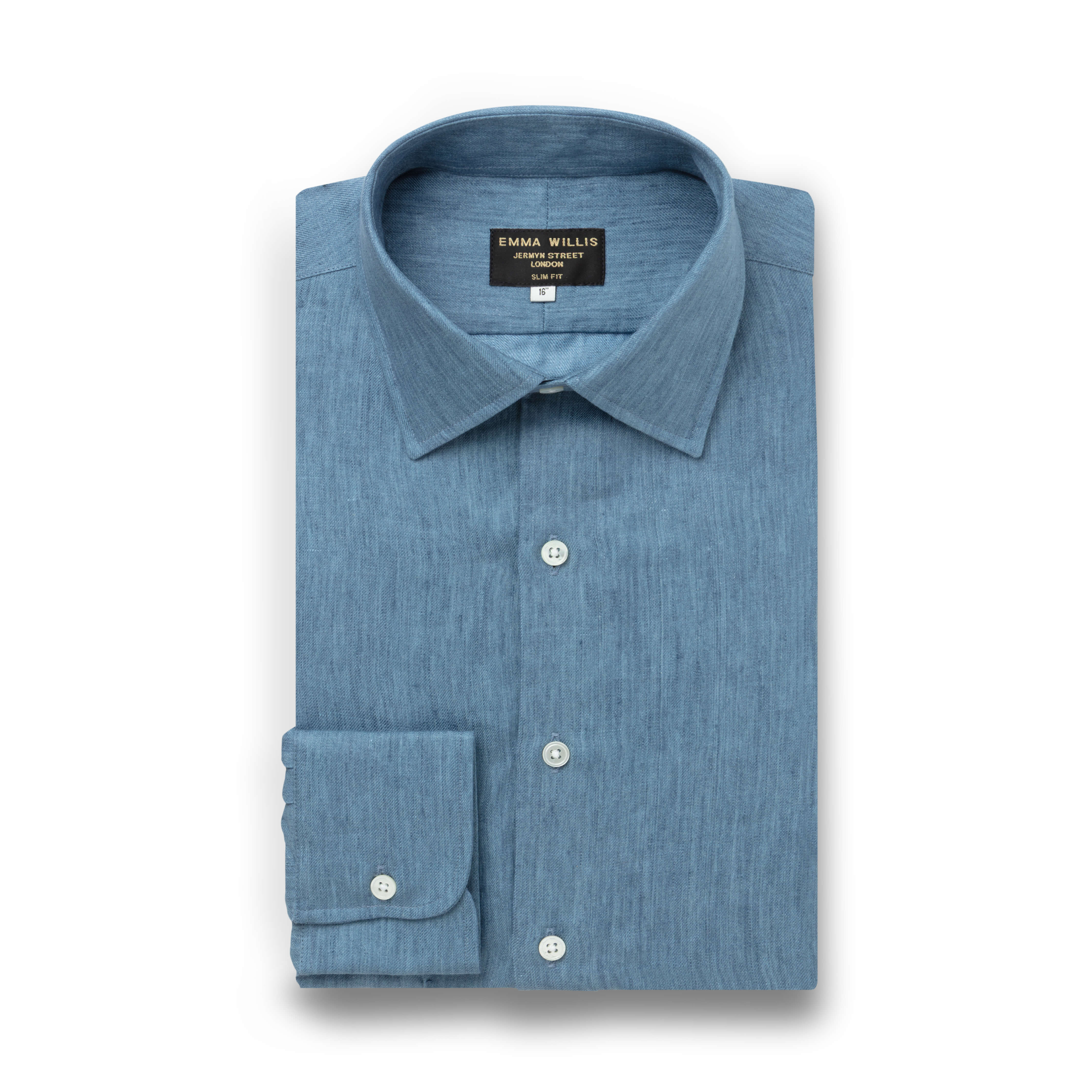 Light Denim Twill Linen Shirt - New