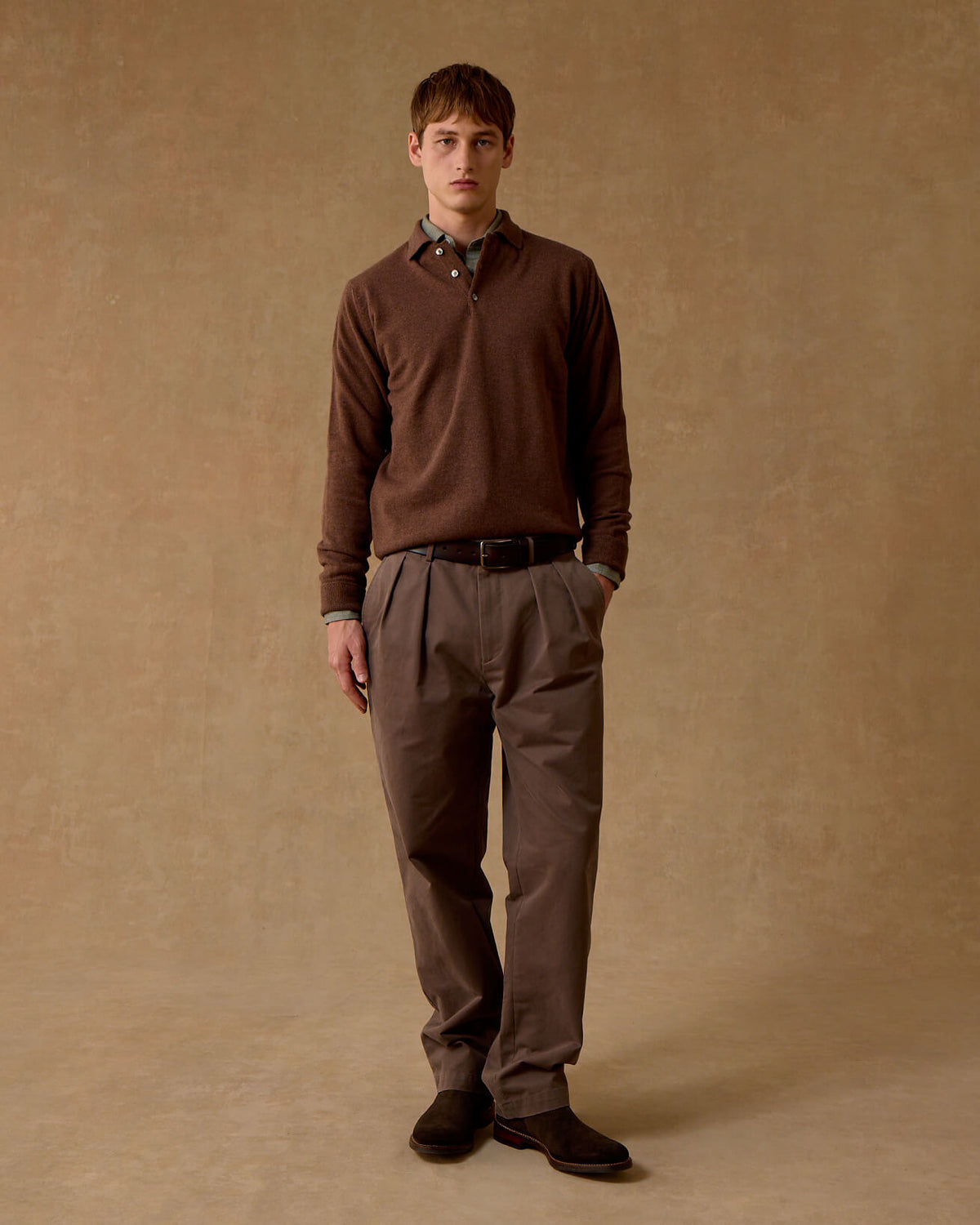 Coffee Cashmere Polo