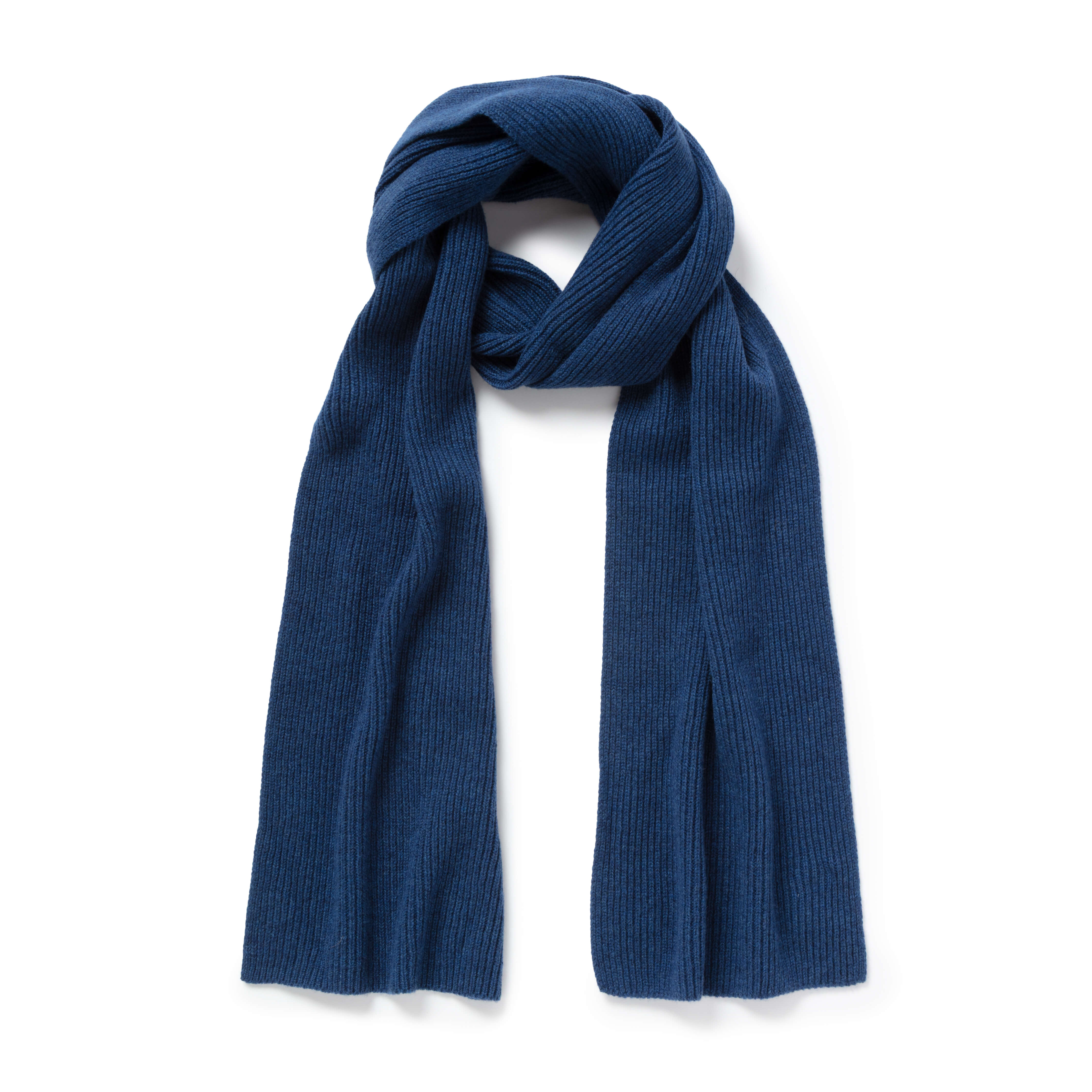 Prussian Ribbed Cashmere Scarf