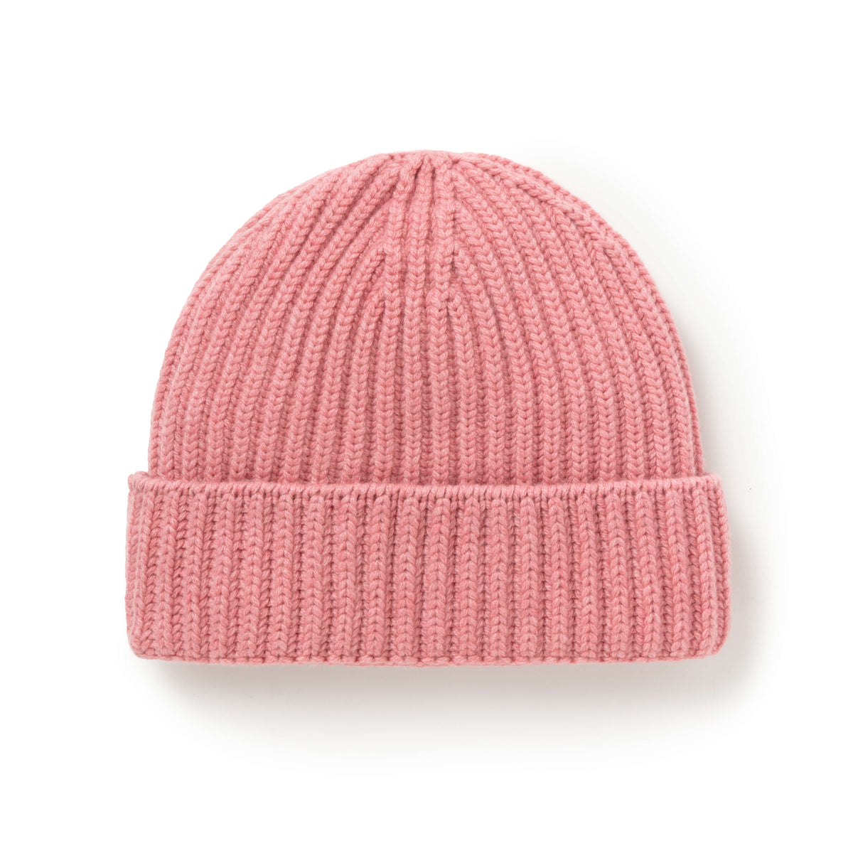 Rose Ribbed Cashmere Beanie