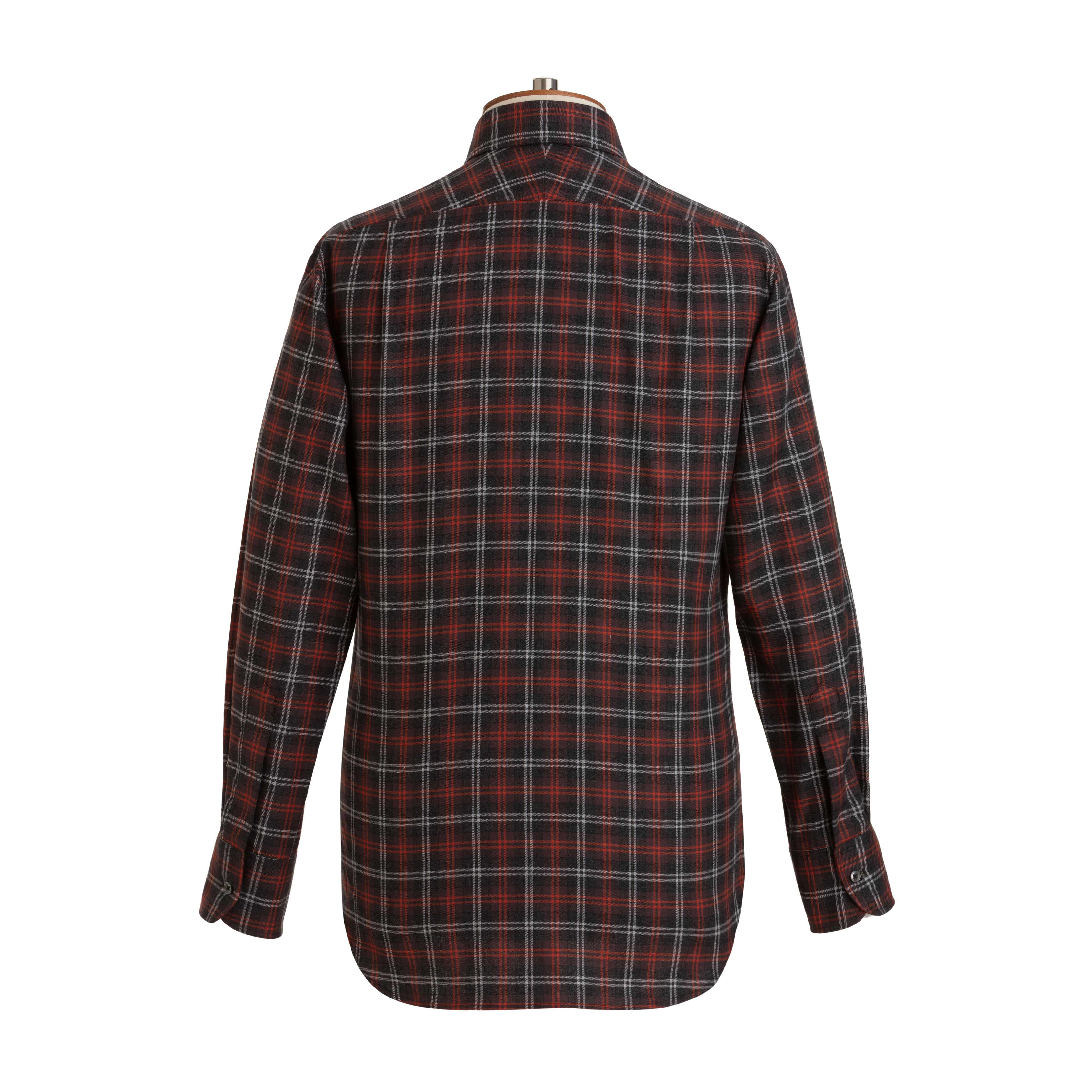 Ruby/Chocolate Tartan Brushed Cotton Shirt - New