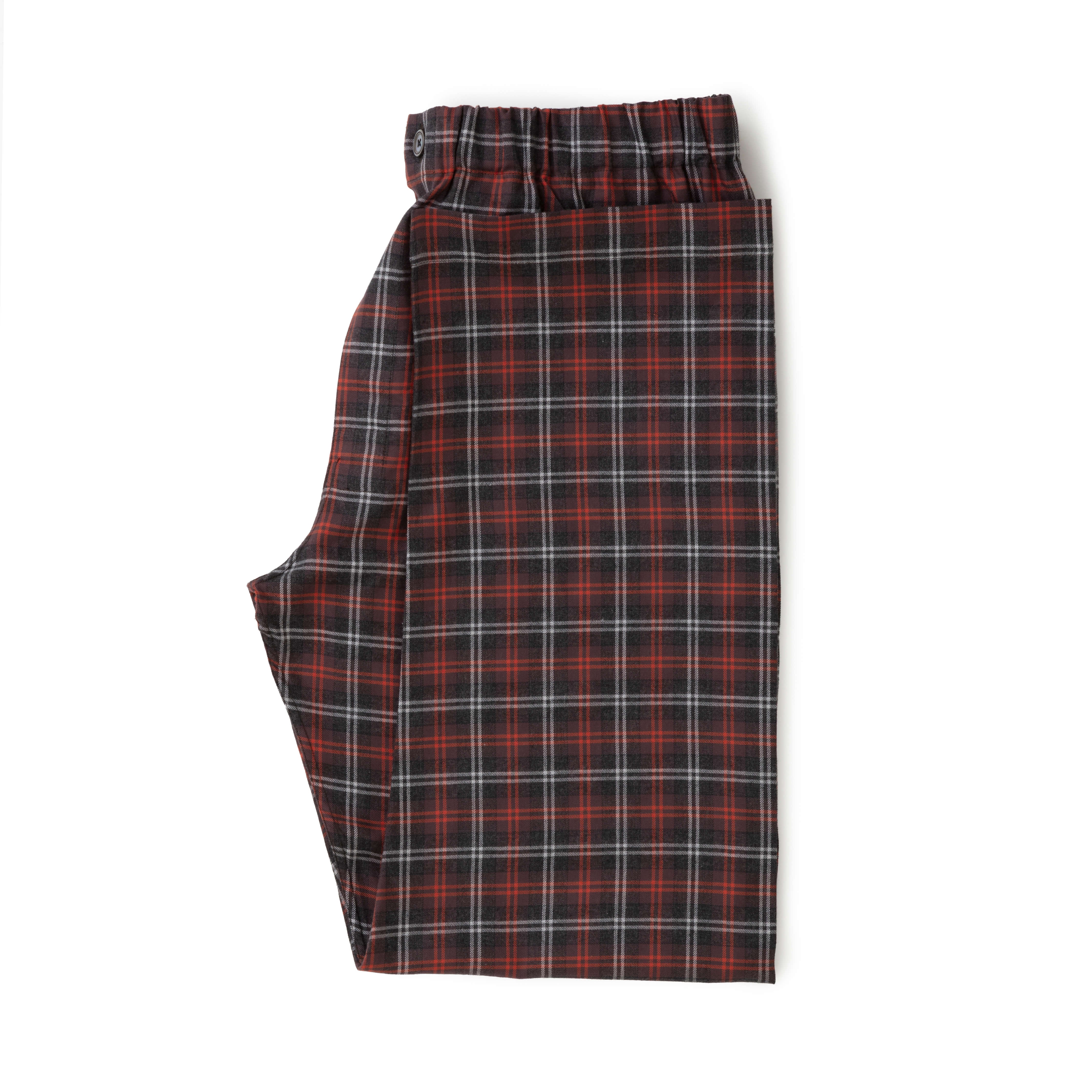 Ruby/Chocolate Tartan Brushed Cotton Pyjama Bottoms - New
