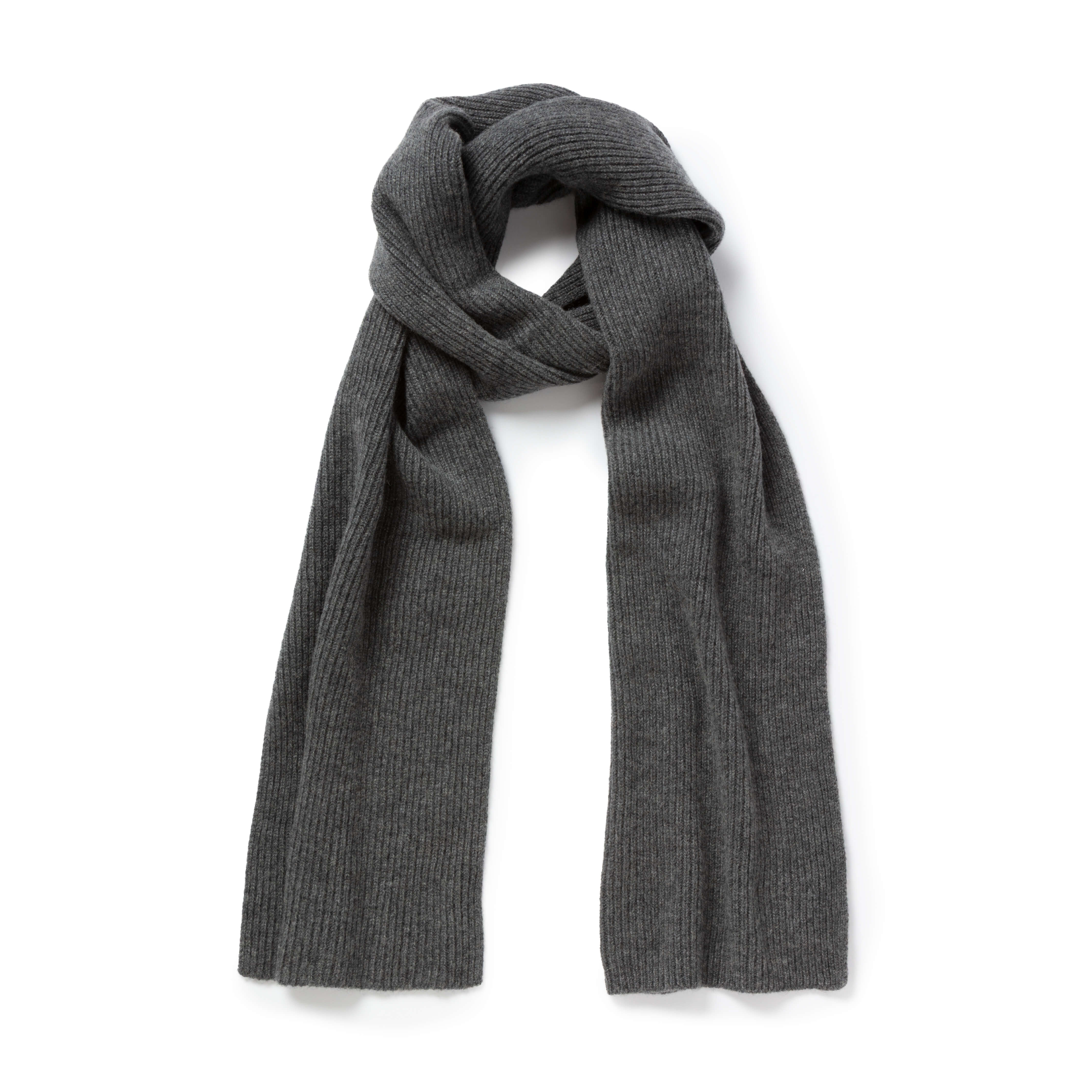 Smoke Ribbed Cashmere Scarf