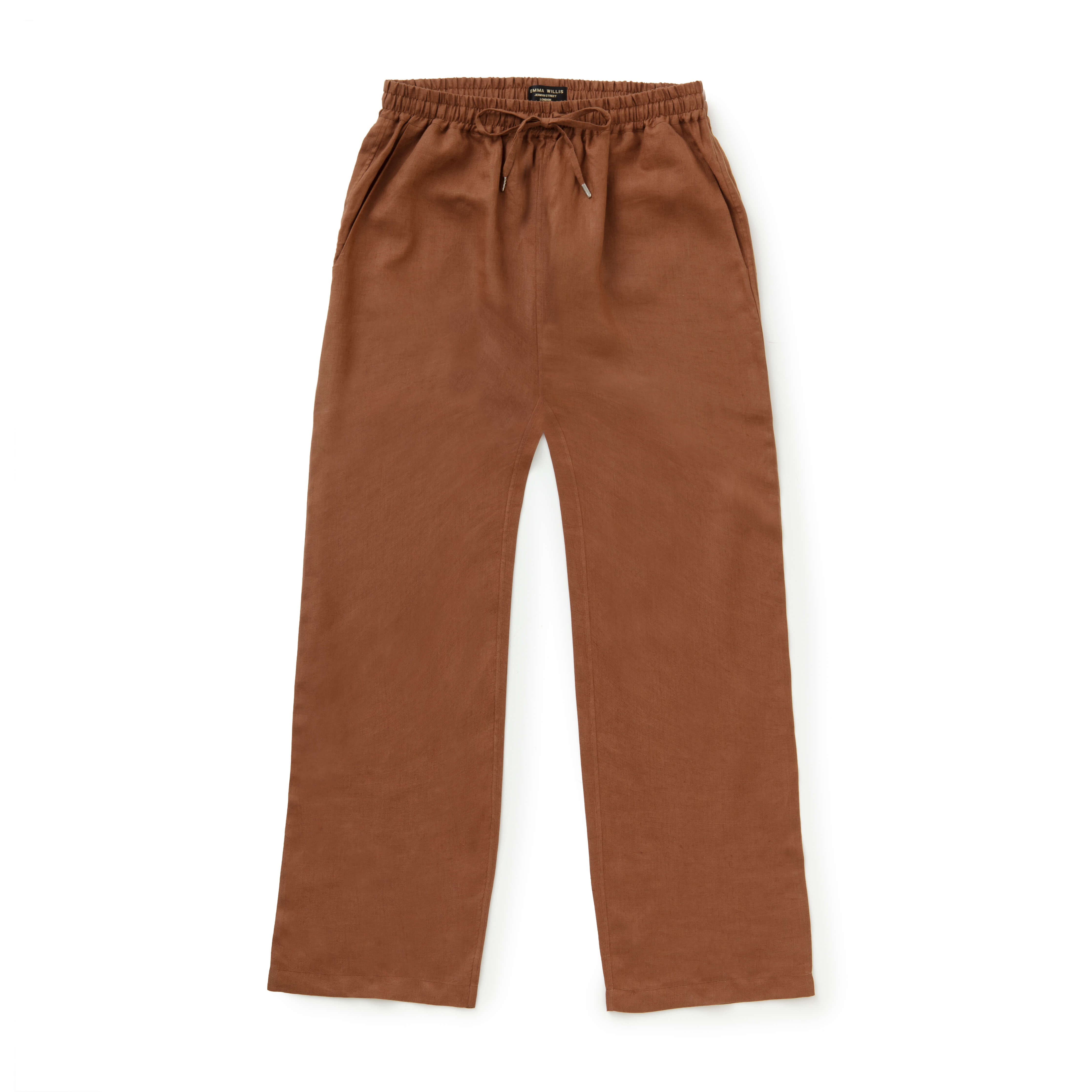 Tobacco Linen Trousers - New