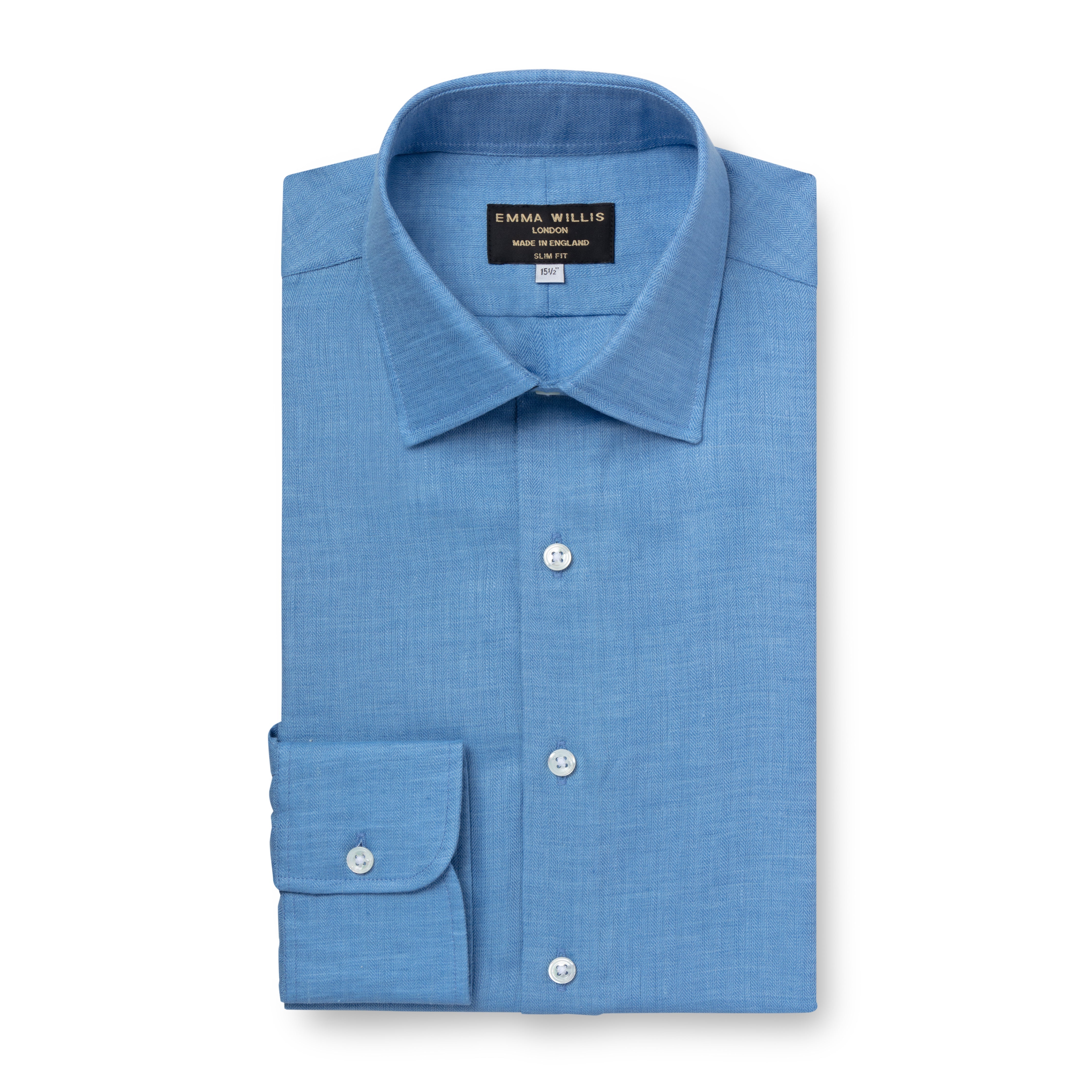 Bluebell Herringbone Linen Shirt - Emma Willis