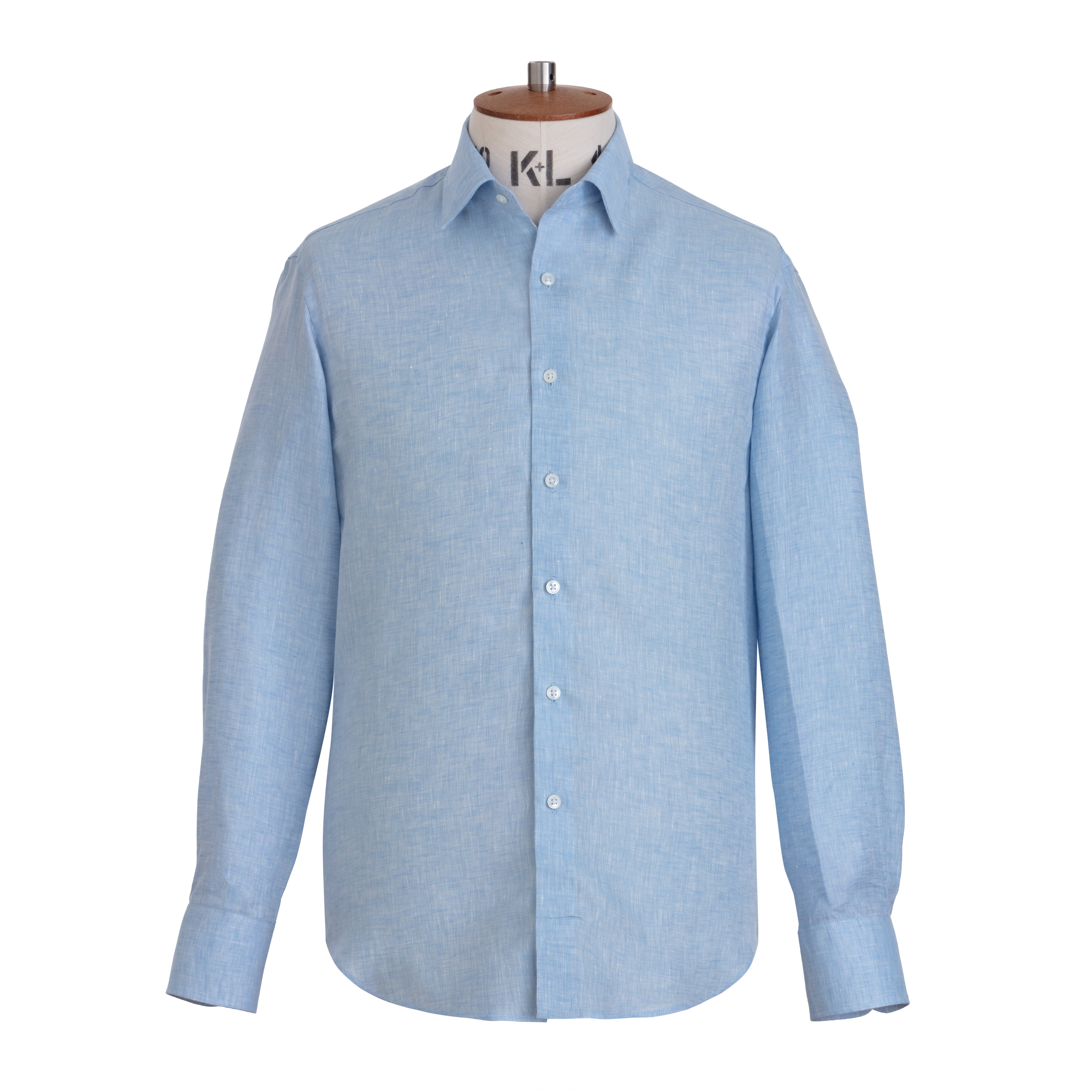 Sky Herringbone Linen Shirt - Emma Willis