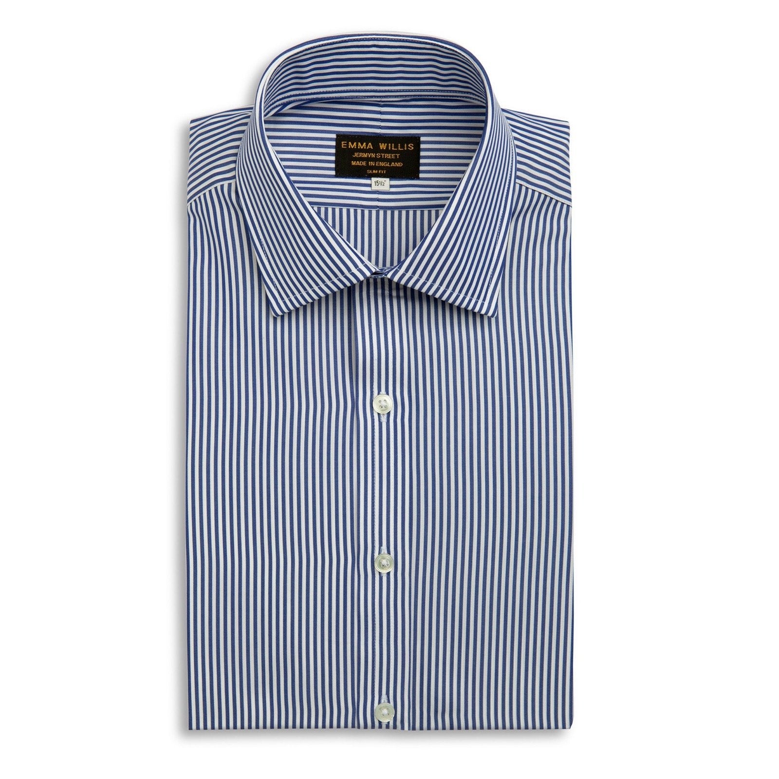 Navy Bengal Stripe Cotton Shirt freeshipping - Emma Willis