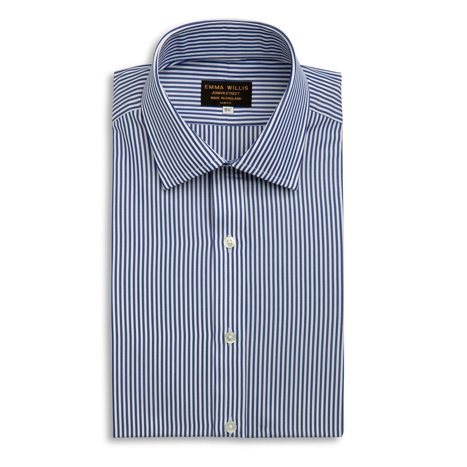 Navy Striped Cotton Shirt