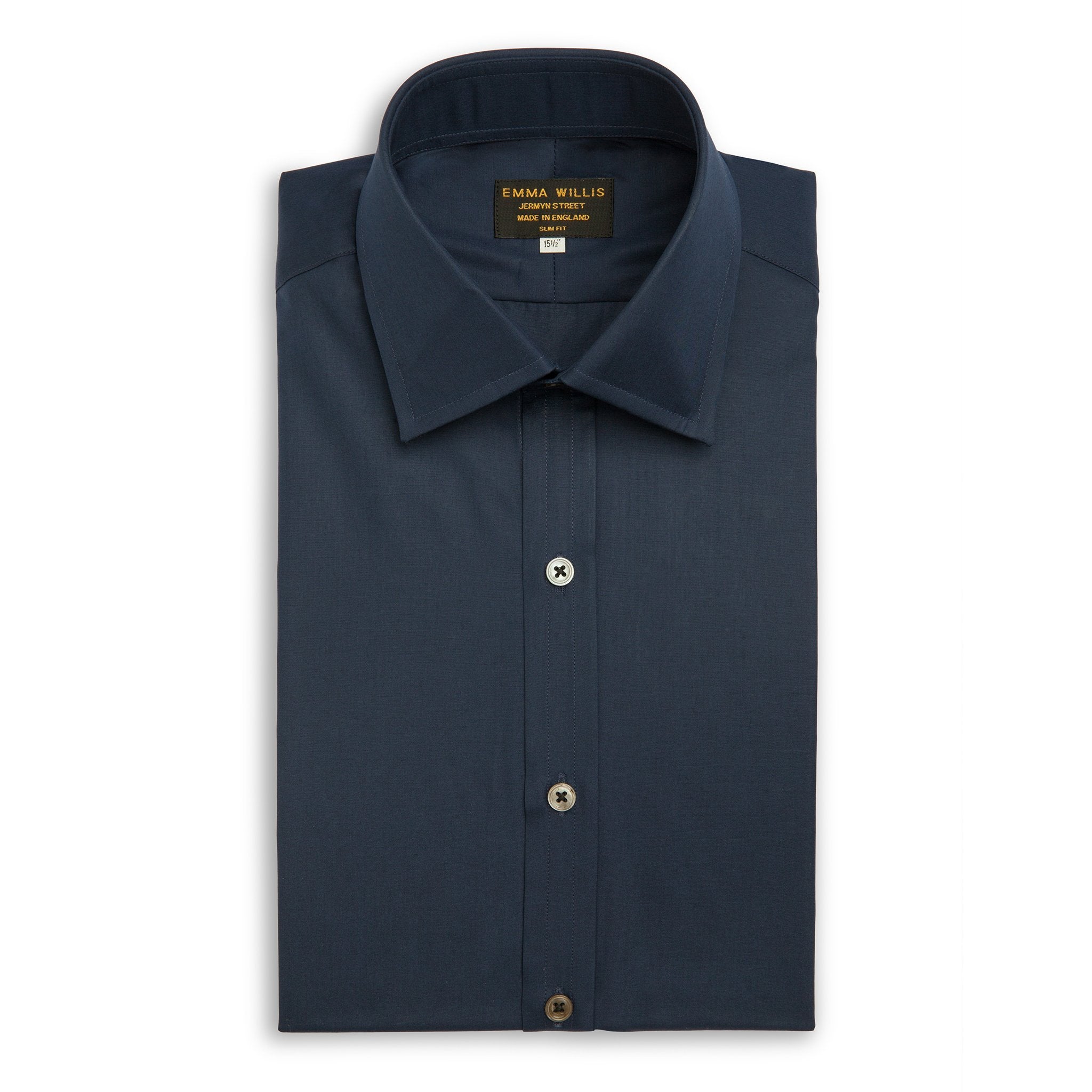 Navy Superior Cotton Shirt - Bespoke freeshipping - Emma Willis