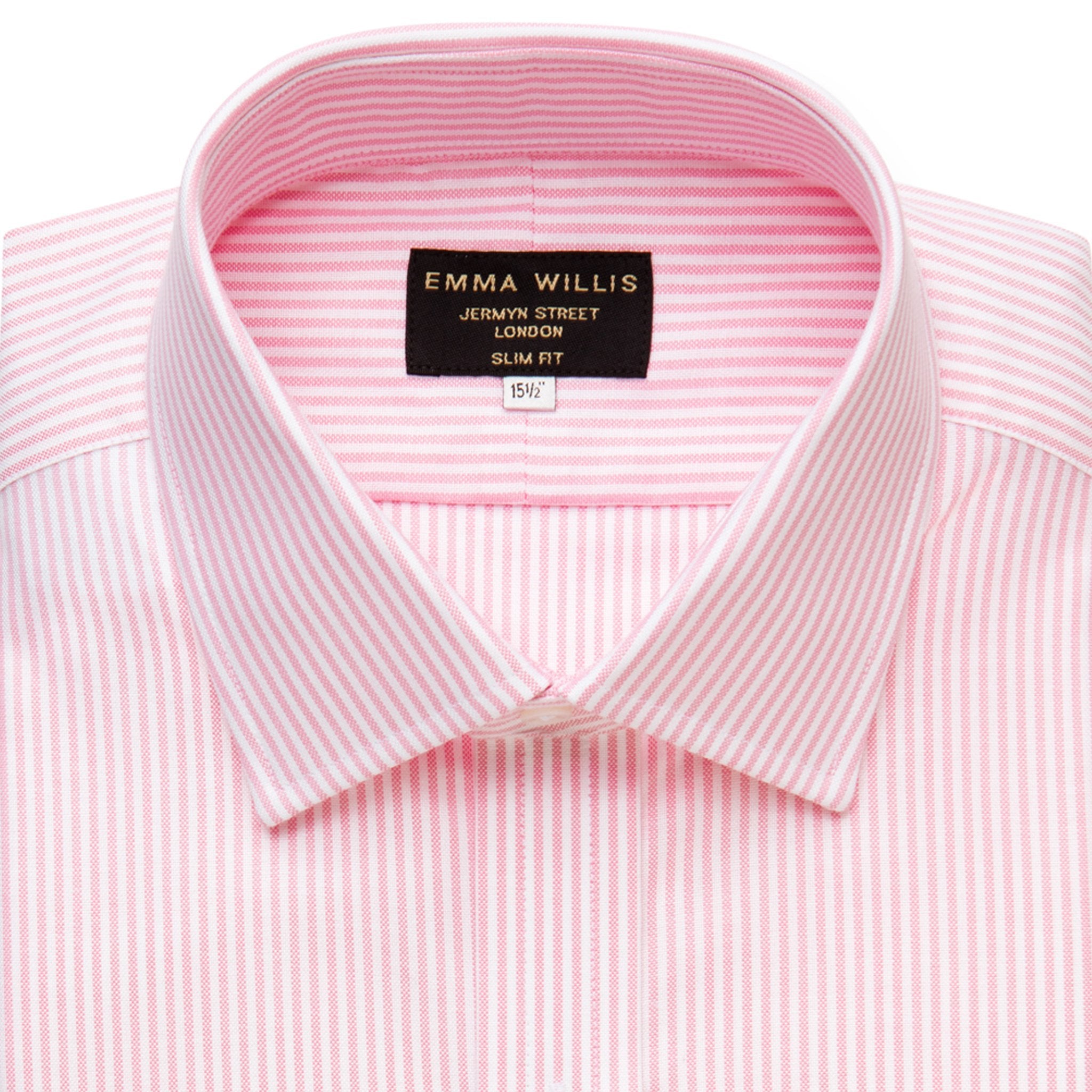 Pink Oxford Stripe Cotton Shirt - Bespoke freeshipping - Emma Willis