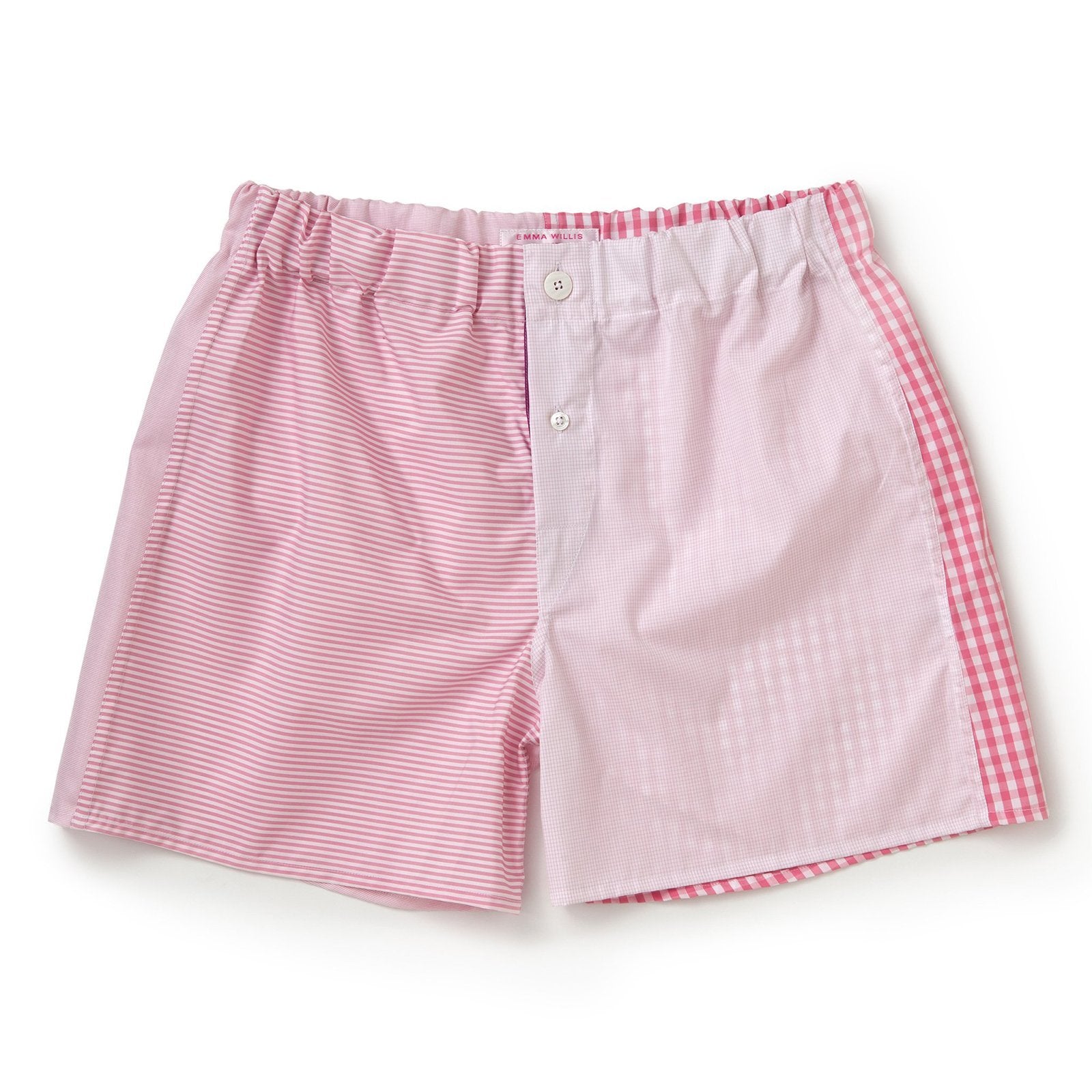 Pink Patchwork Cotton Boxer Shorts - Slim Fit freeshipping - Emma Willis
