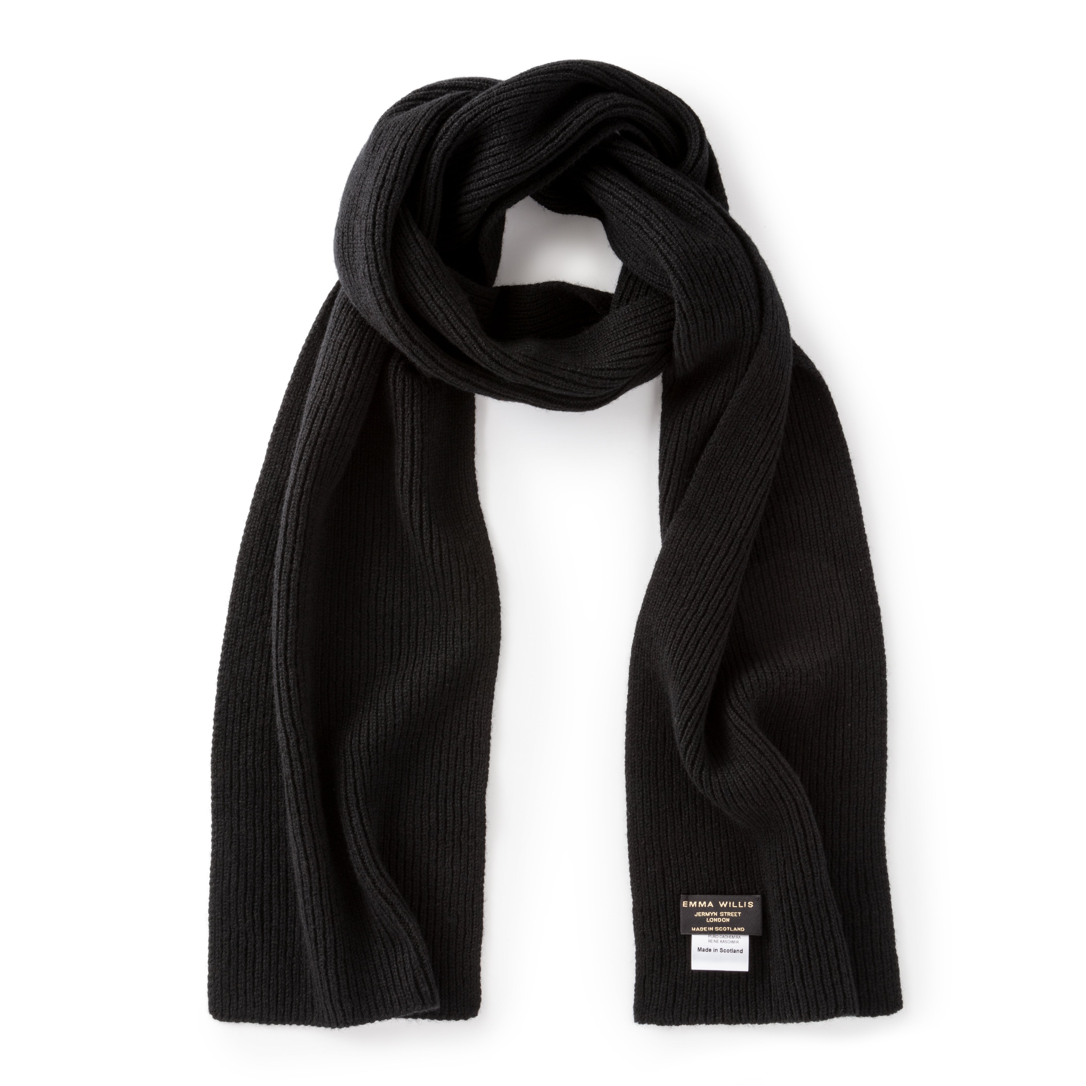 Raven Ribbed Cashmere Scarf - Emma Willis