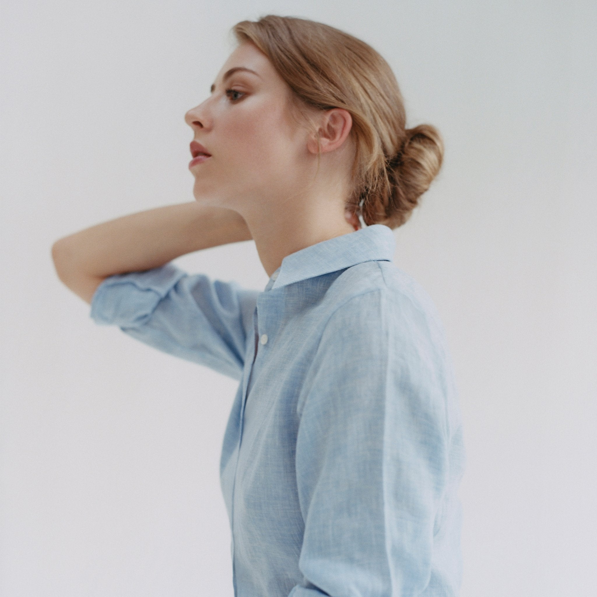 Sky Blue Linen Jane Shirt freeshipping - Emma Willis
