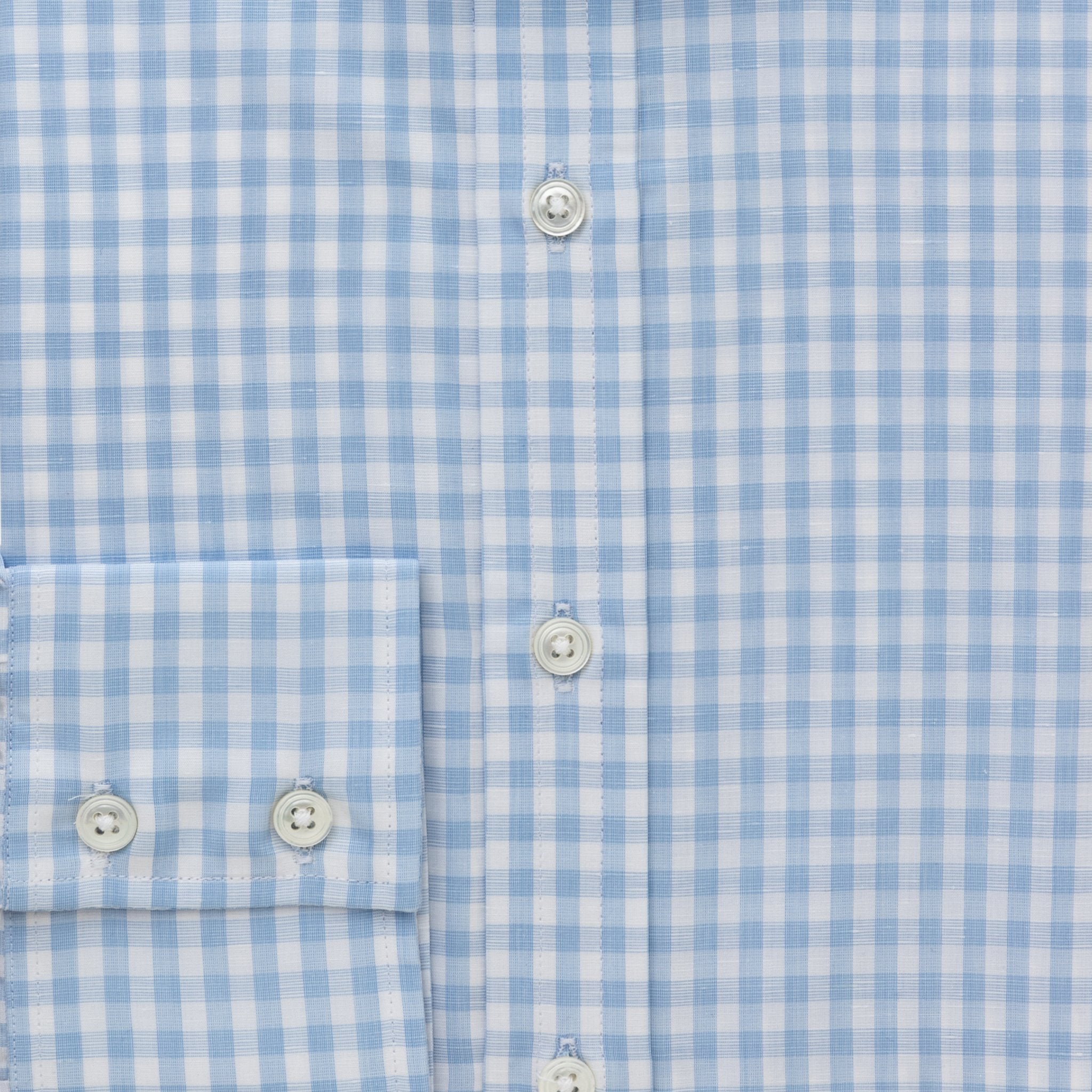 Sky Gingham Zephirlino Shirt - Bespoke freeshipping - Emma Willis