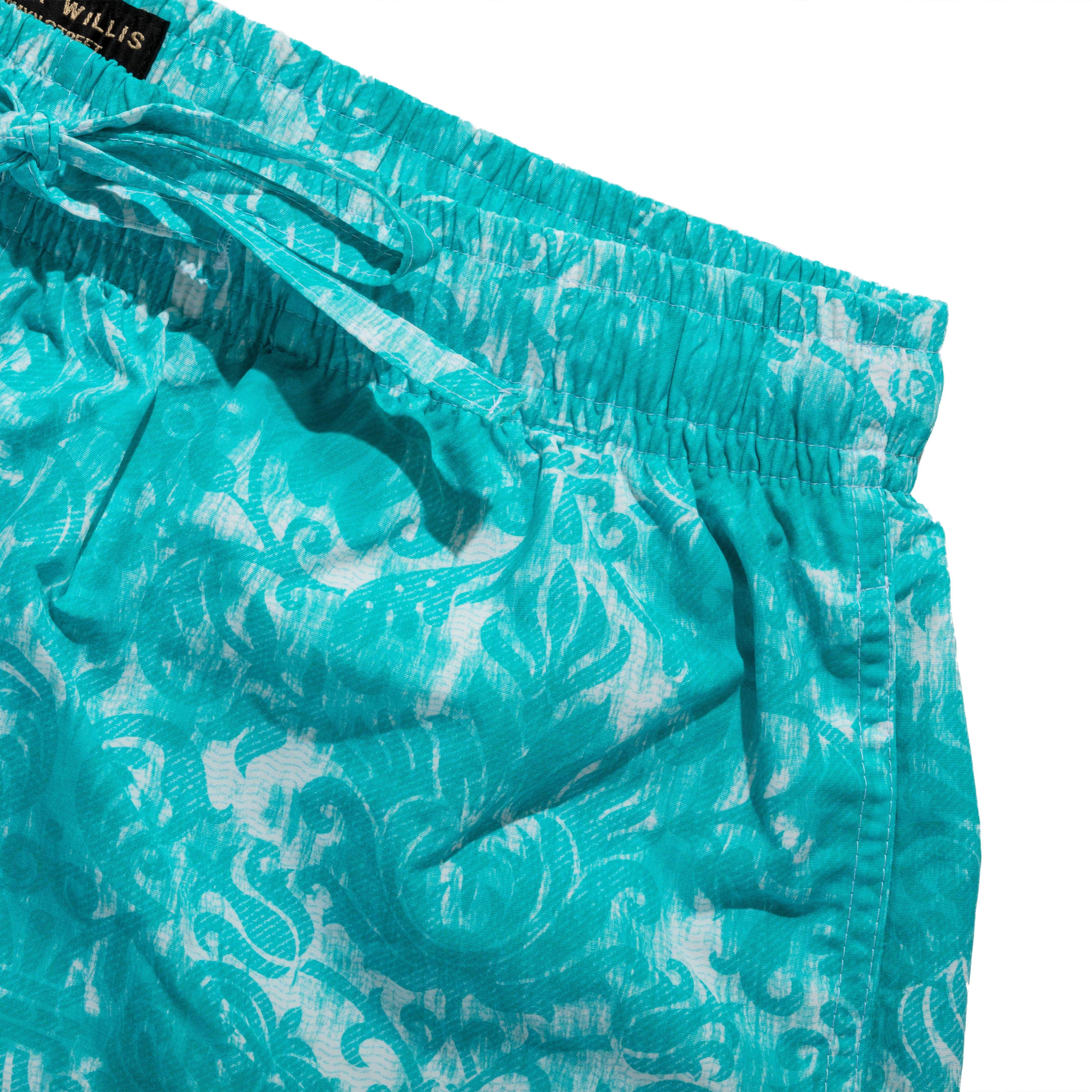 Turquoise Fronds Swimming Trunks - New - Emma Willis