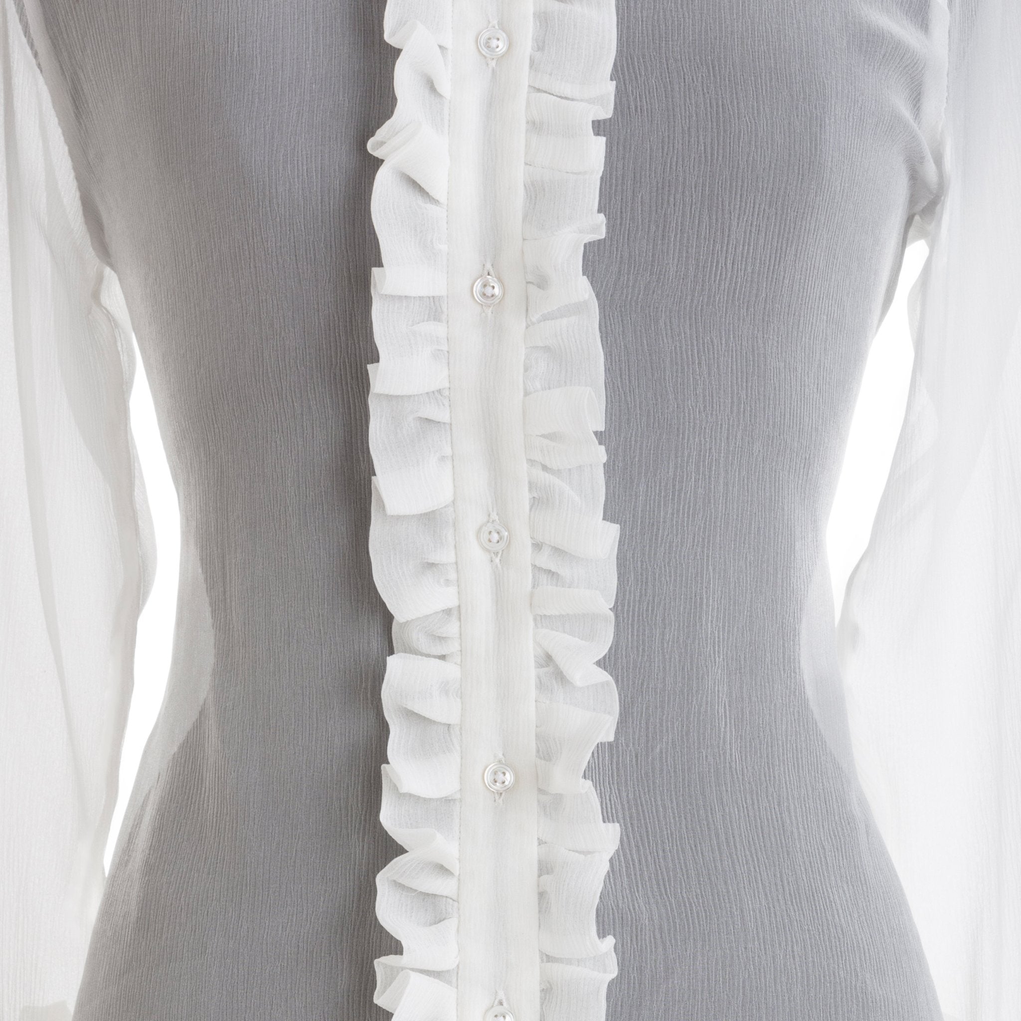 White Silk Chiffon - Piccadilly Shirt freeshipping - Emma Willis