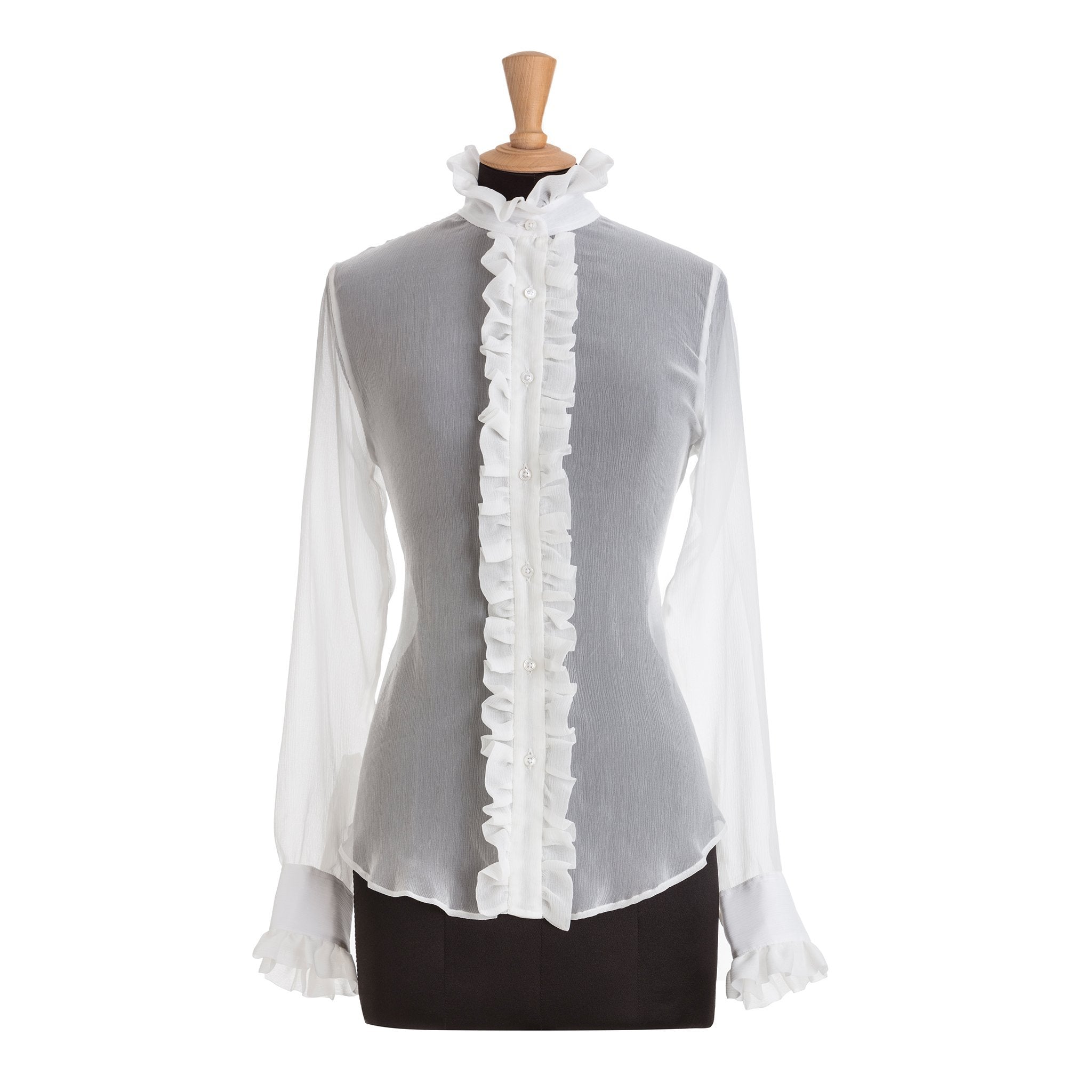 White Silk Chiffon - Piccadilly Shirt freeshipping - Emma Willis