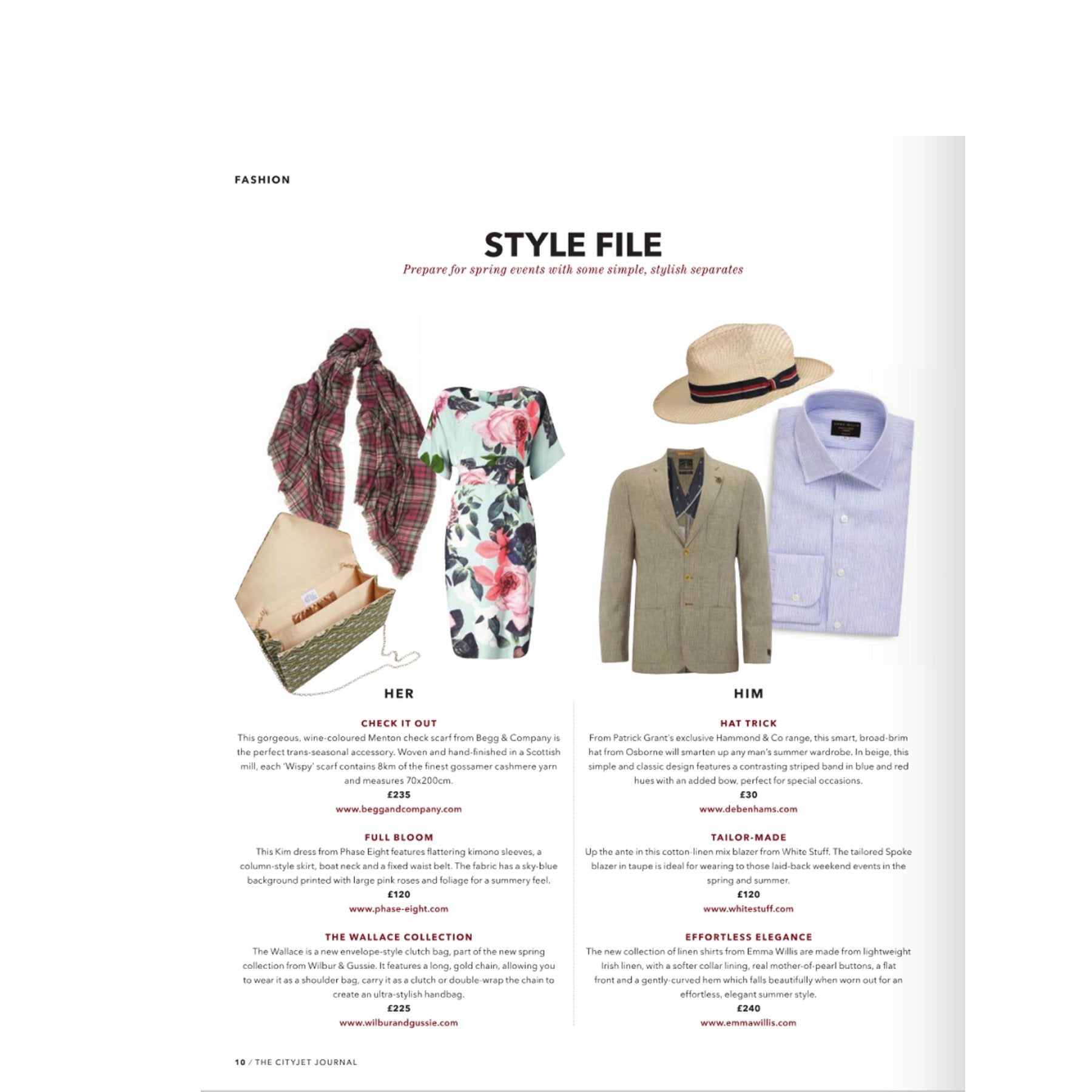 Emma Willis new Spring/Summer Linen Shirt featured in Velocity Magazine - Emma Willis