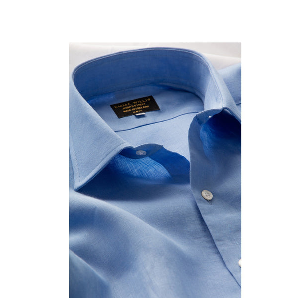 Every Shade of Blue in Linen Shirts, Boxers and Dressing Gowns now available at Jermyn Street and Online - Emma Willis