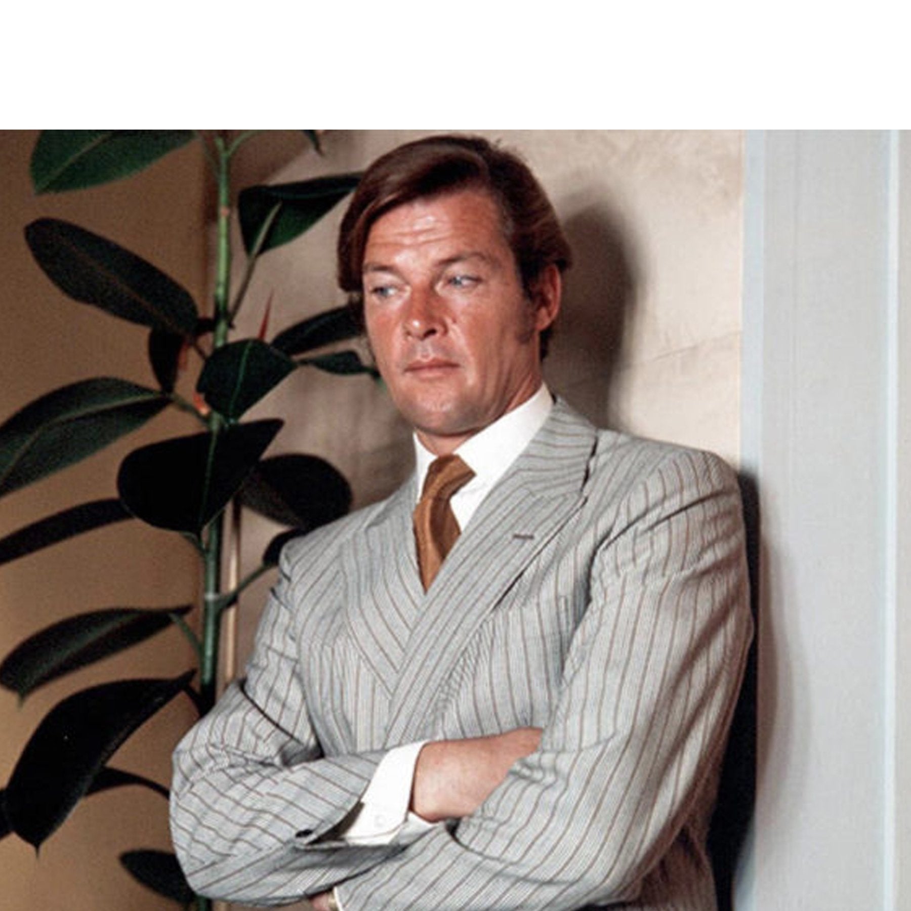 White Genio Shirting inspired by Roger Moore in the Rake - Emma Willis