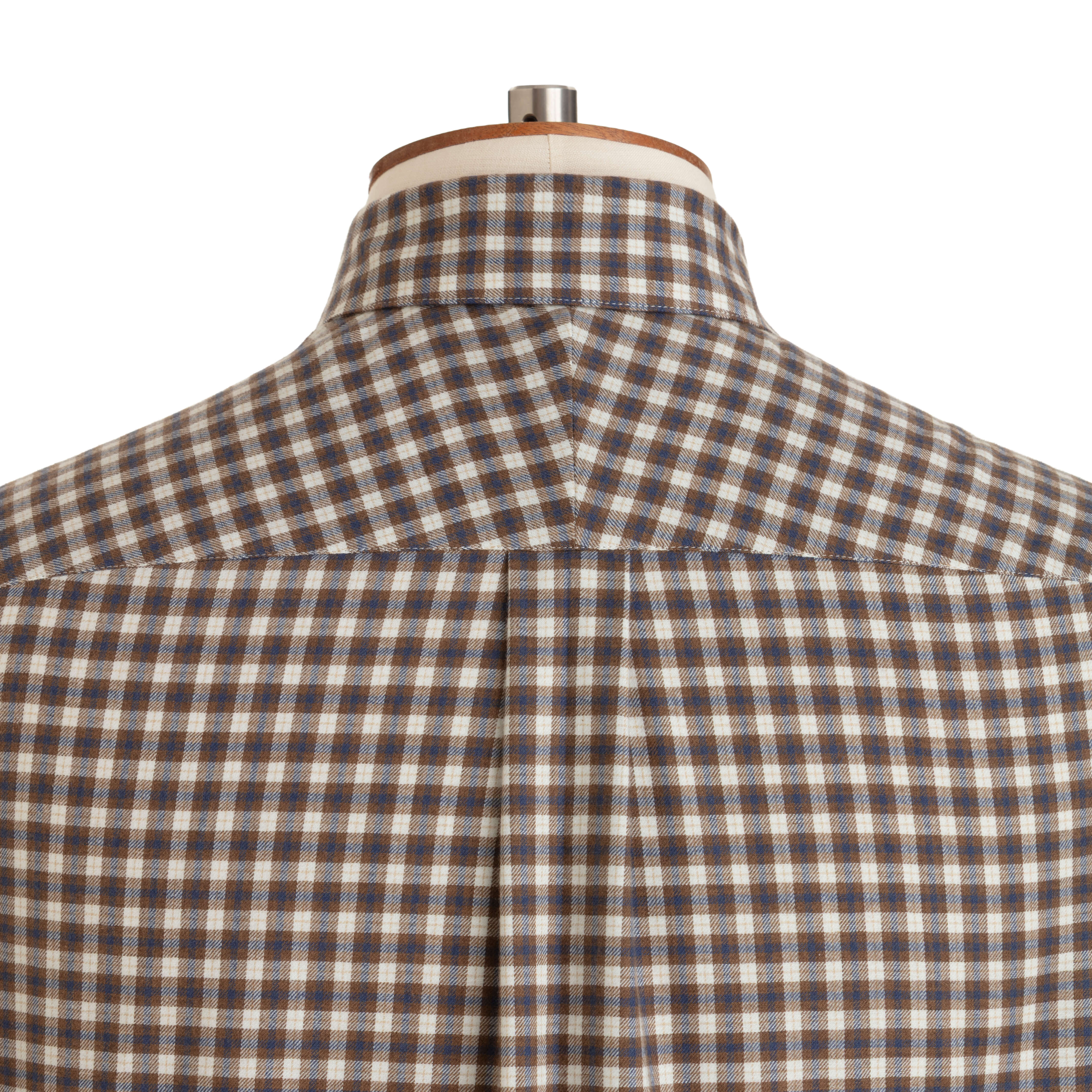 Blue/Ochre Check Wool Cotton Blend Over Shirt - New