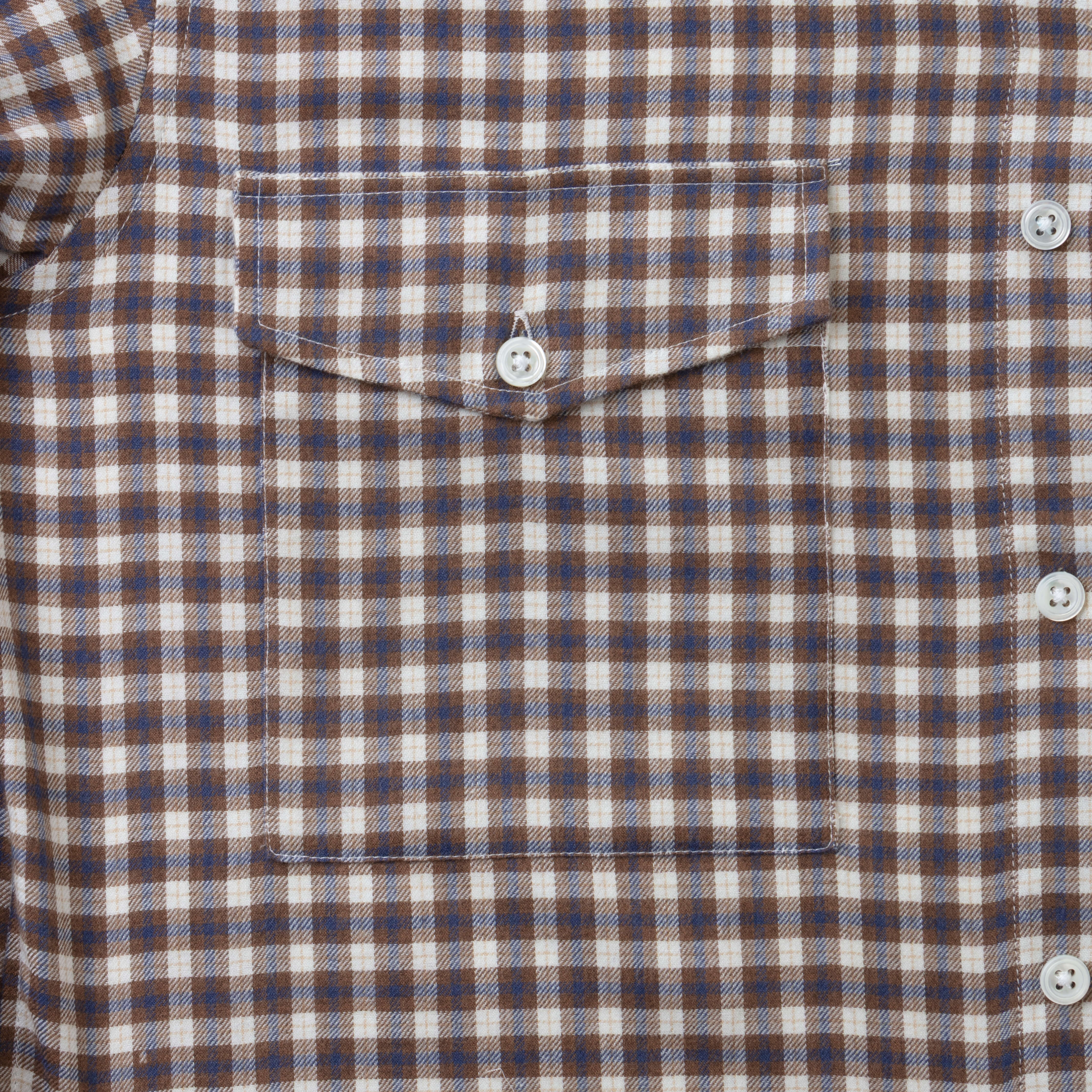 Blue/Ochre Check Wool Cotton Blend Over Shirt - New