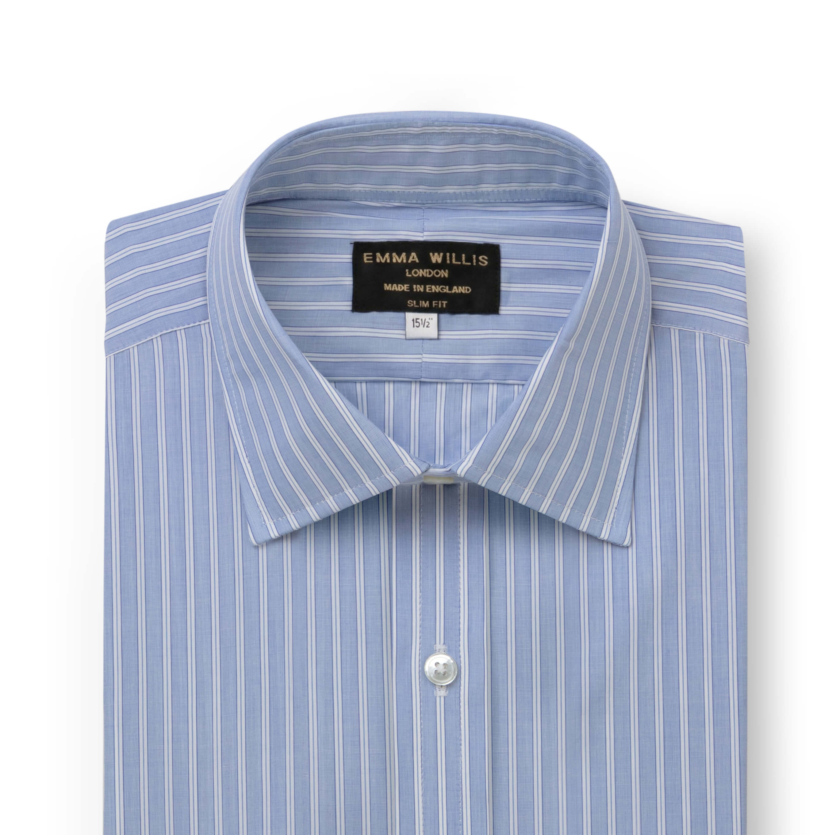 Bold Navy/White Chalk Stripe Shirt - New