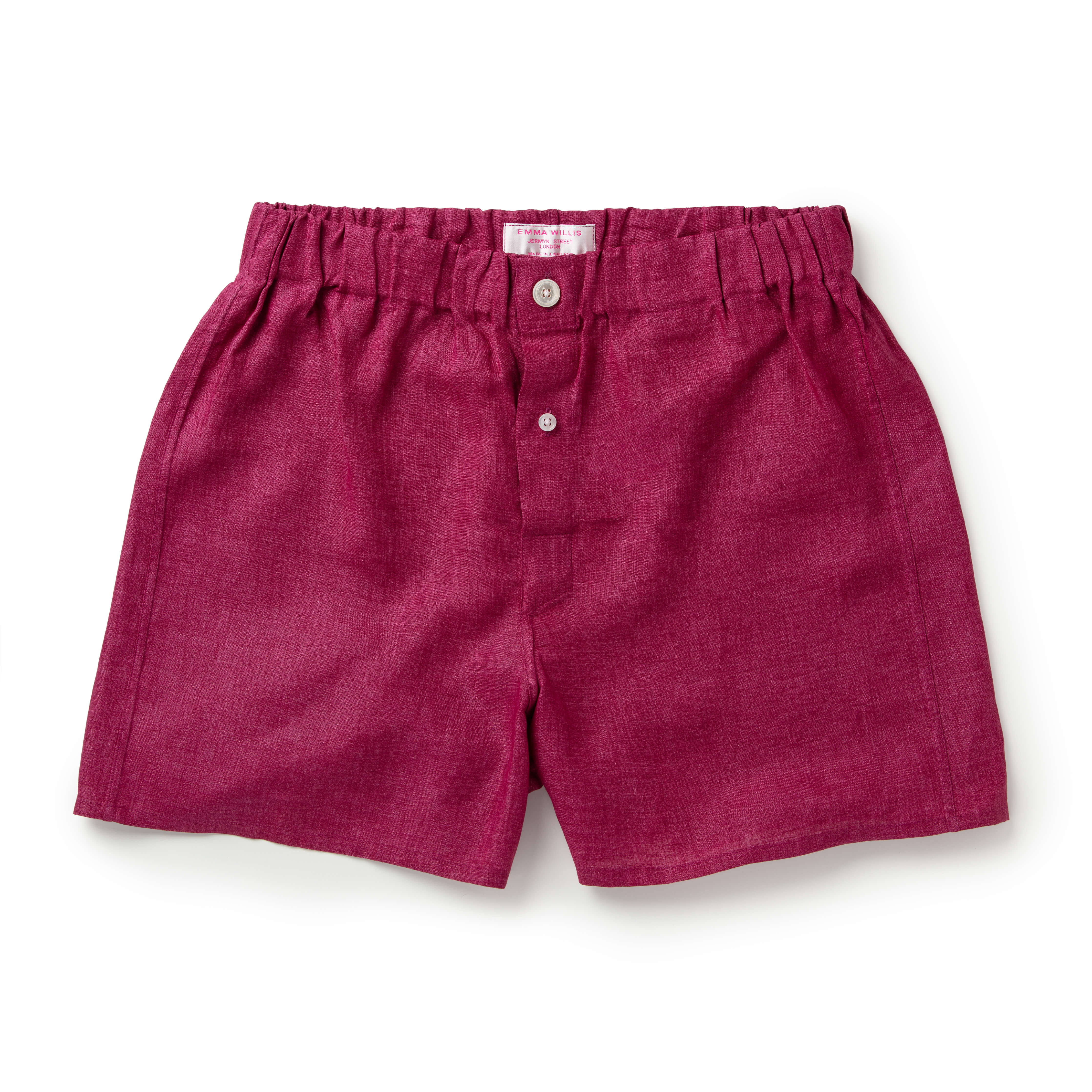Cassis Linen Slim Fit Boxer Shorts - New