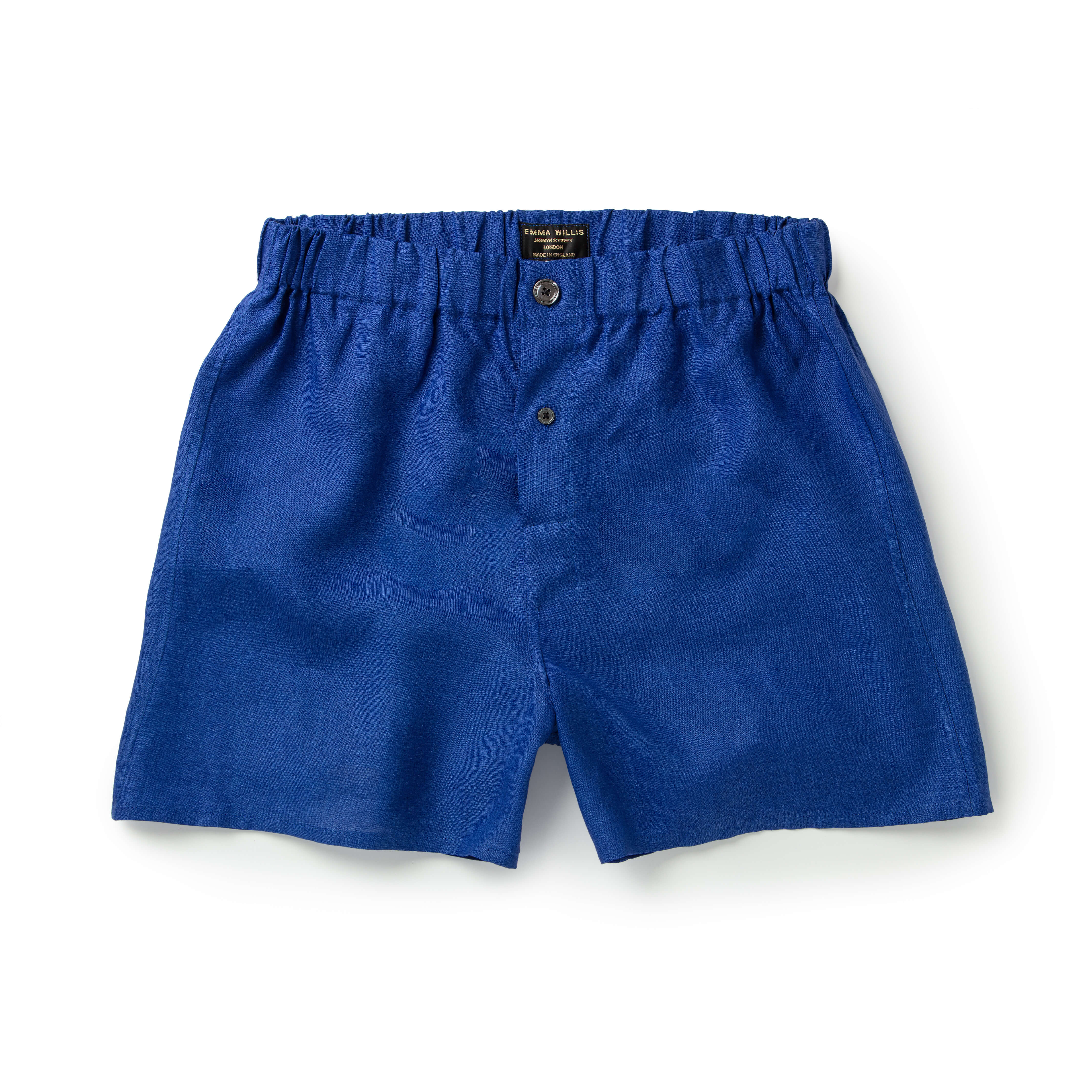 Cobalt Linen Slim Fit Boxer Shorts - New