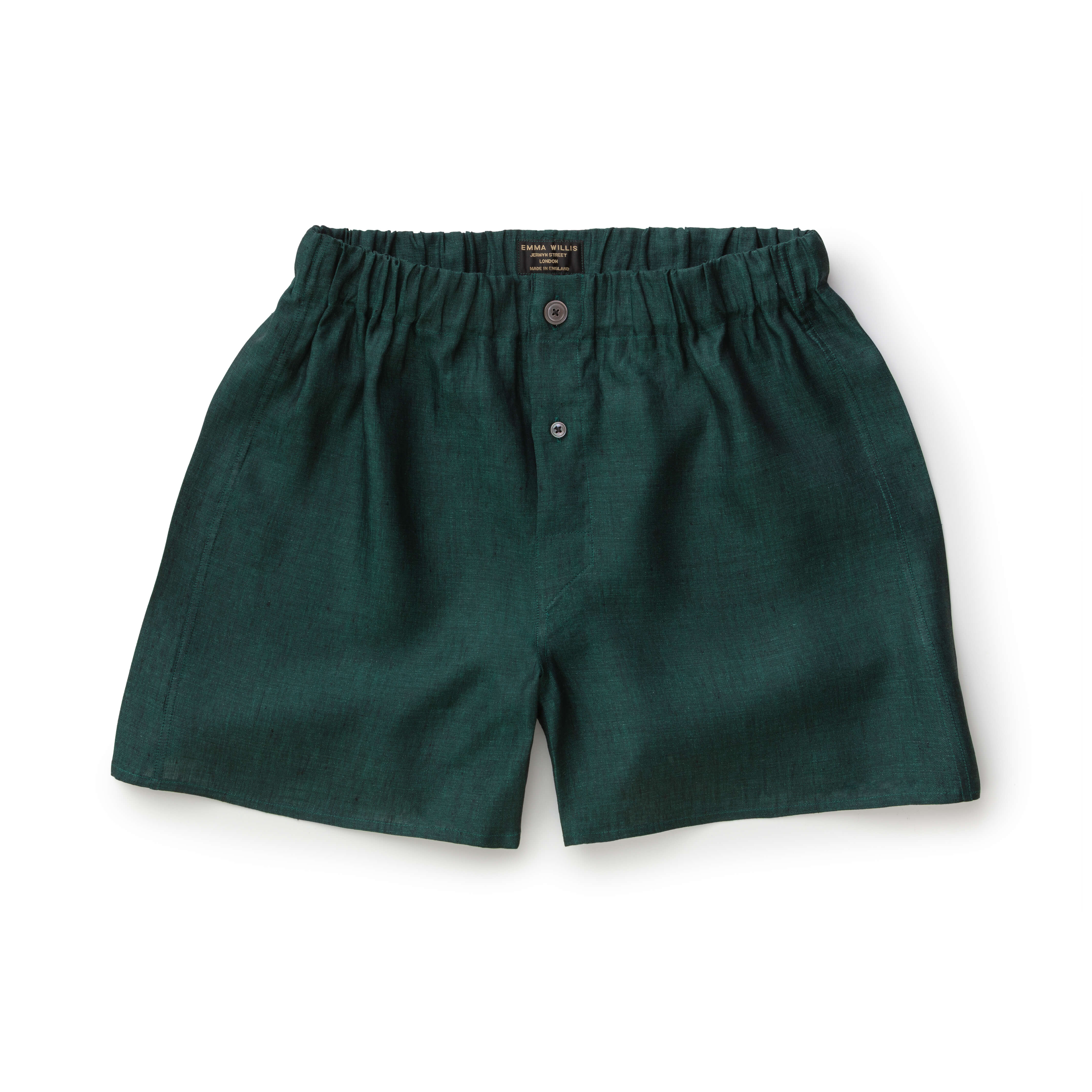Jade Linen Boxer Shorts - New